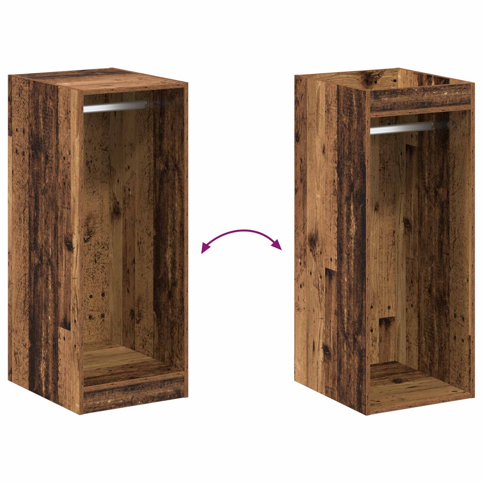 Armoire avec étagère avec stockage Bois ancien 41 x 48 x 102 cm - XIOS