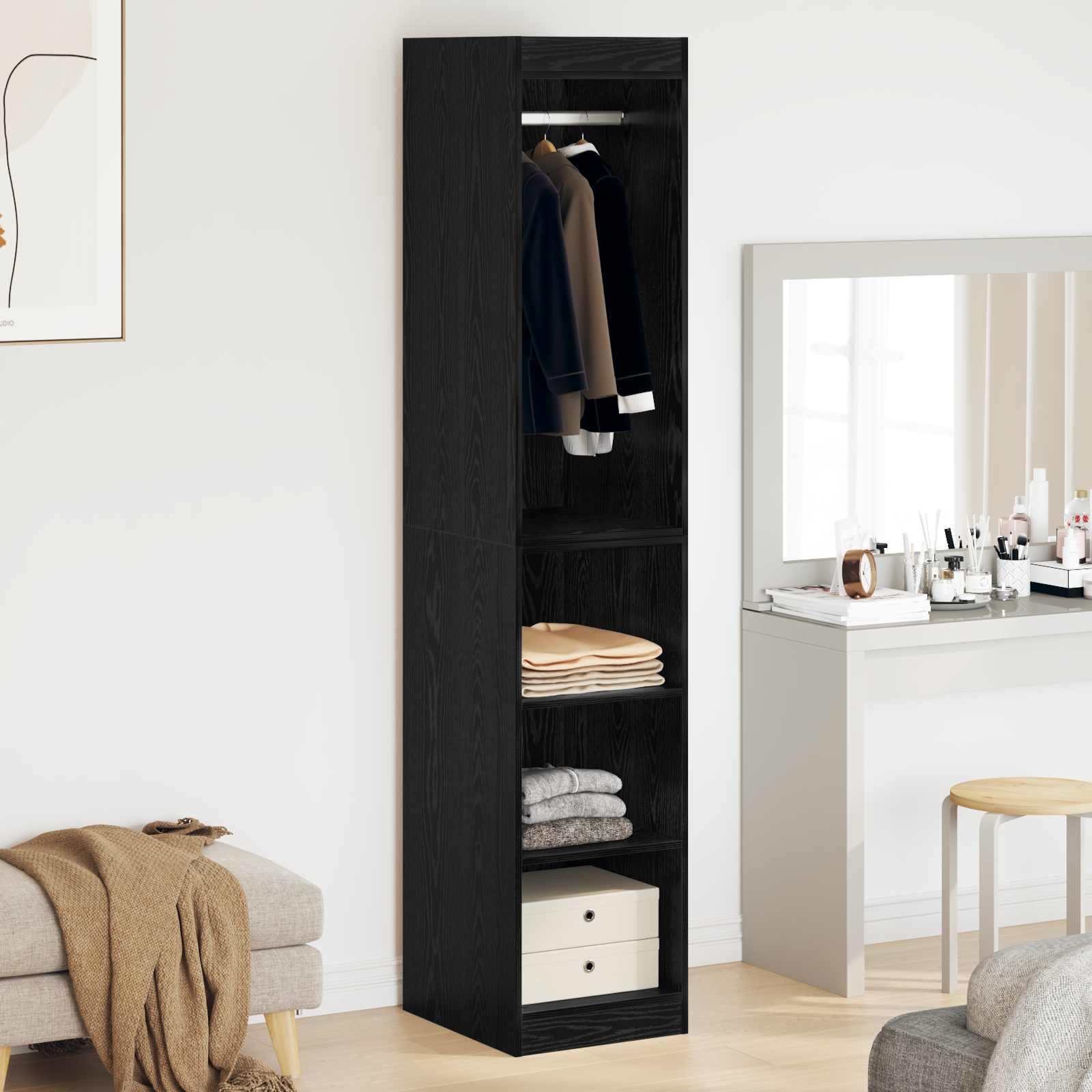 Armoire avec étagère avec stockage Chêne noir 41 x 48 x 102 cm - XIOS