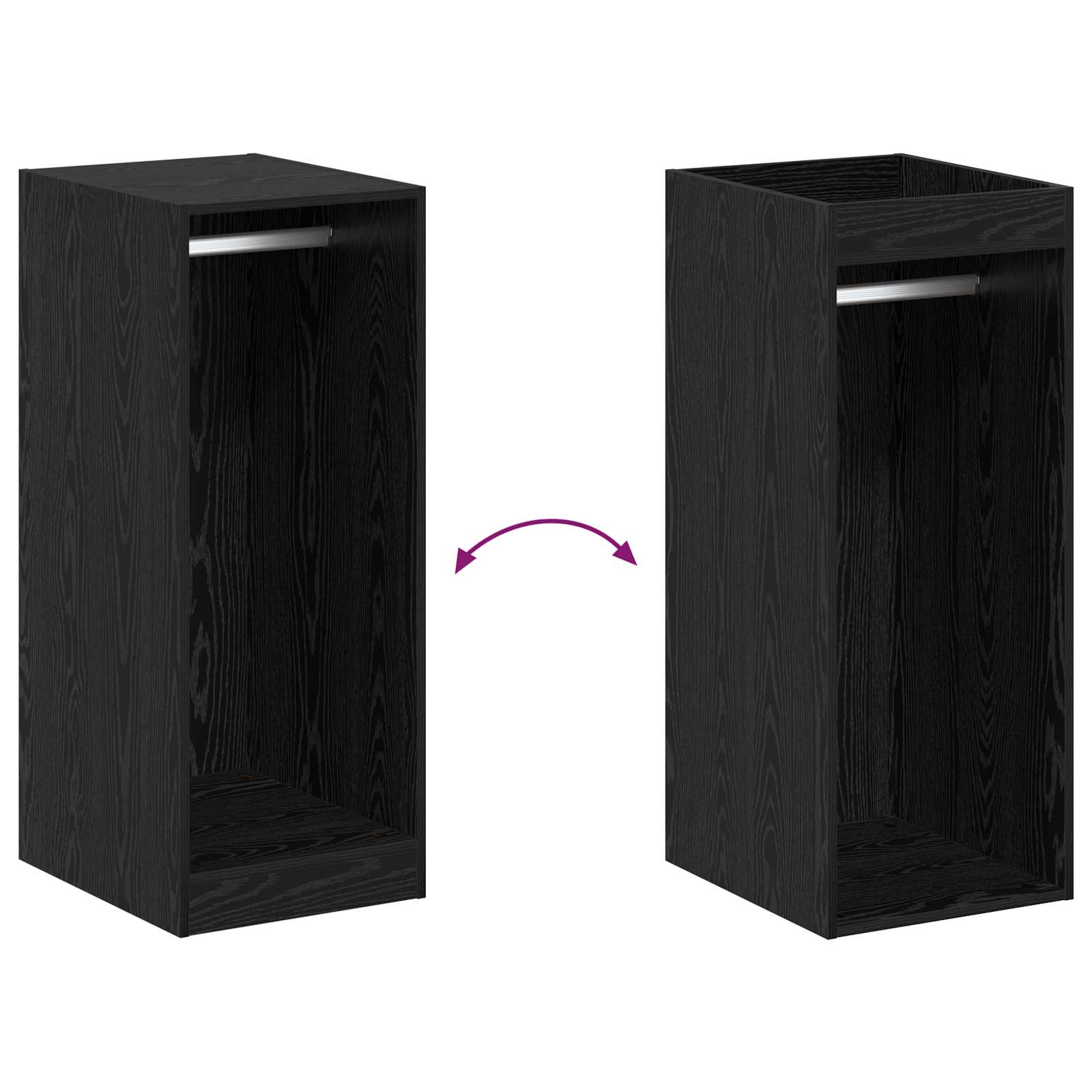 Armoire avec étagère avec stockage Chêne noir 41 x 48 x 102 cm - XIOS