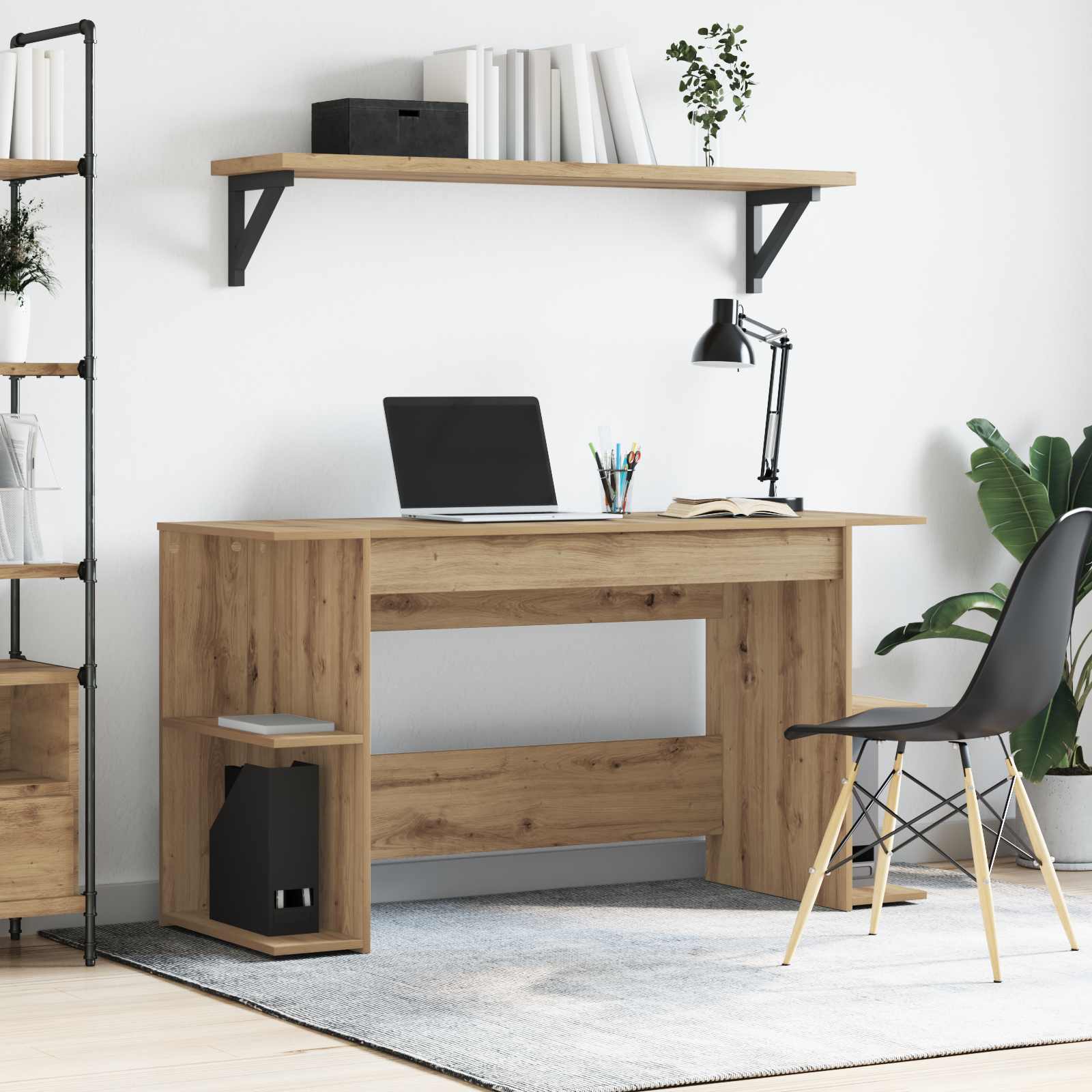 Bureau chêne artisanal 140 x 50 x 75 cm Bois d'ingénierie - XIOS