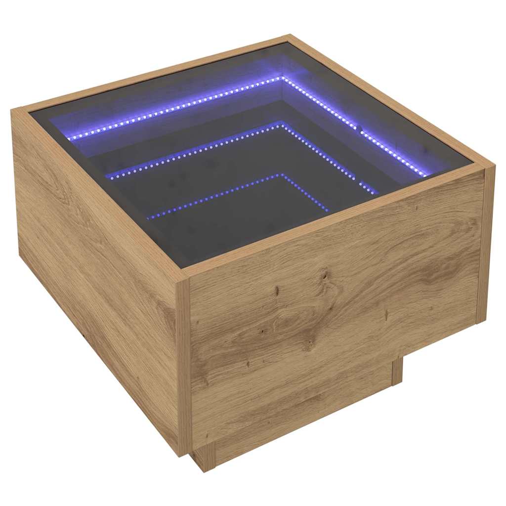 Table basse chêne artisanal 40 x 40 x 30 cm Bois d'ingénierie - XIOS