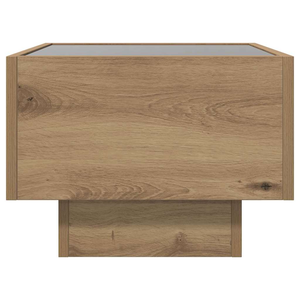 Table basse chêne artisanal 40 x 40 x 30 cm Bois d'ingénierie - XIOS