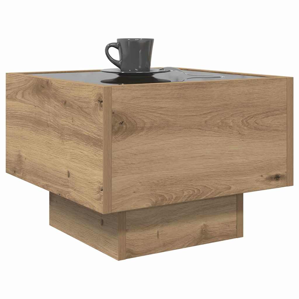 Table basse chêne artisanal 40 x 40 x 30 cm Bois d'ingénierie - XIOS