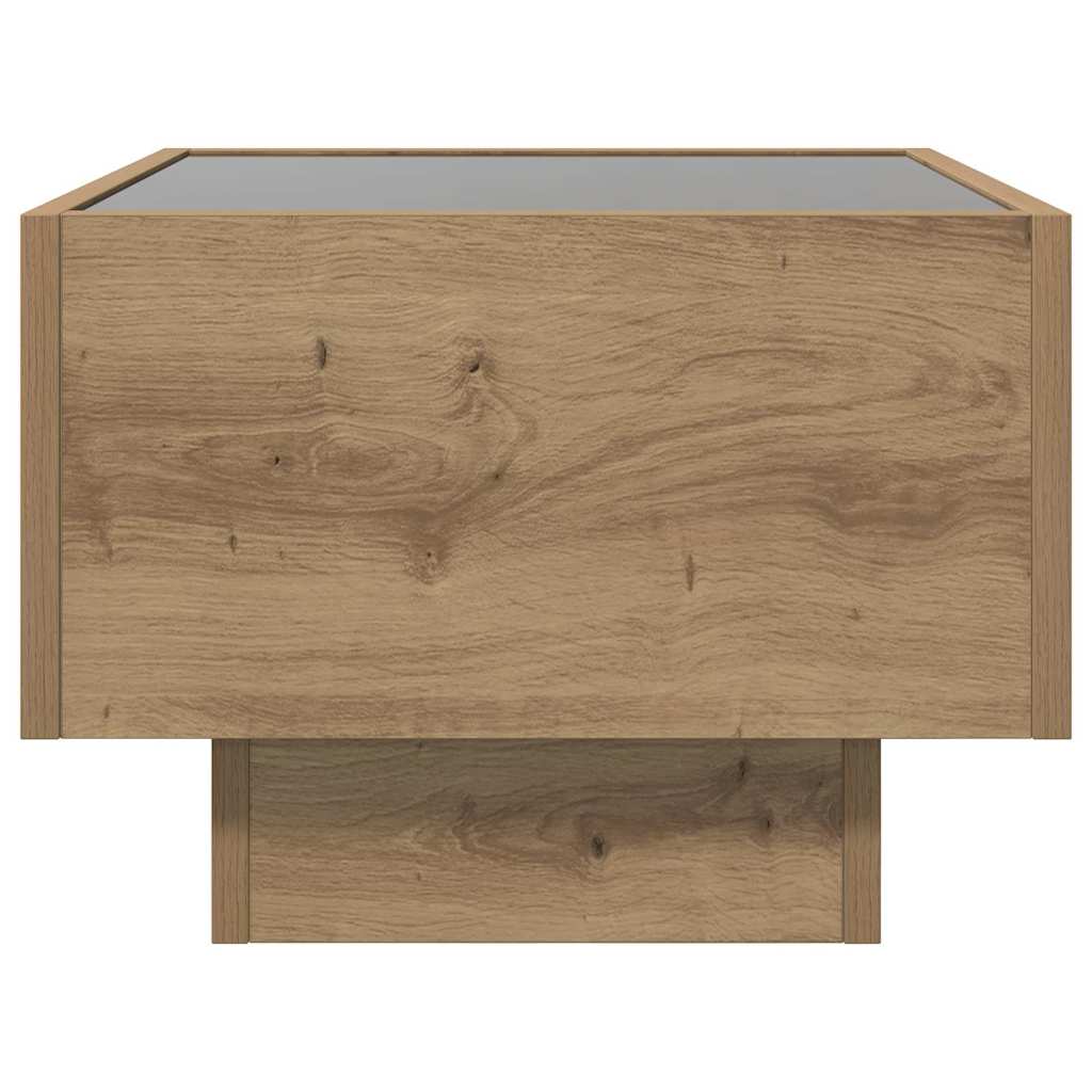 Table basse chêne artisanal 40 x 40 x 30 cm Bois d'ingénierie - XIOS