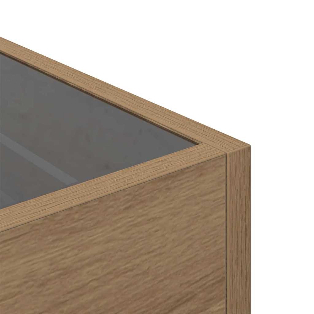 Table basse chêne artisanal 50 x 50 x 30 cm Bois d'ingénierie - XIOS