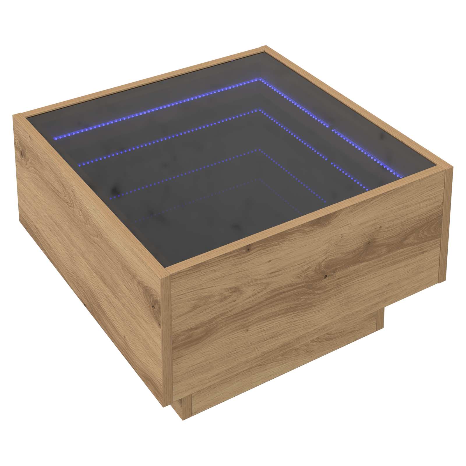 Table basse chêne artisanal 50 x 50 x 30 cm Bois d'ingénierie - XIOS