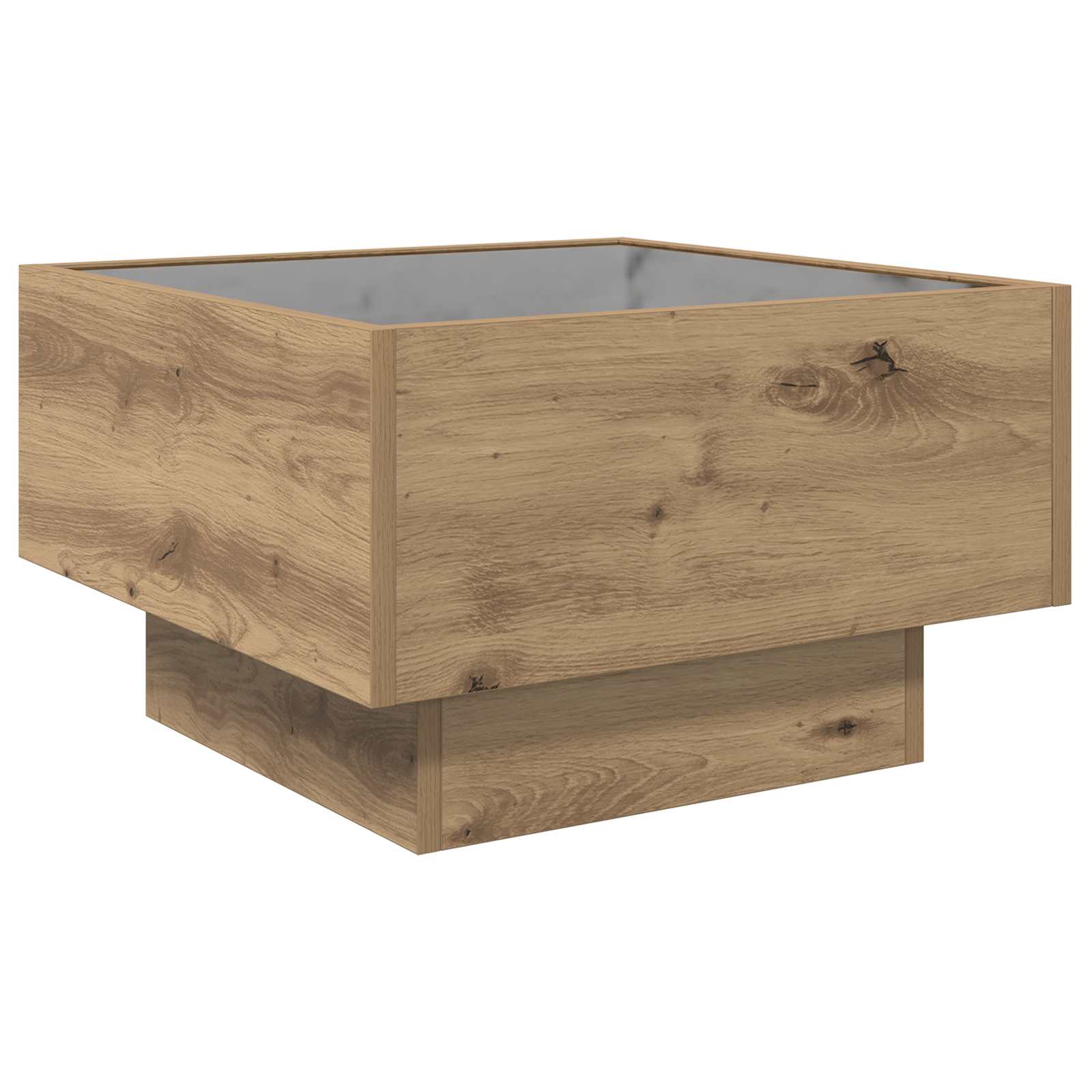 Table basse chêne artisanal 50 x 50 x 30 cm Bois d'ingénierie - XIOS