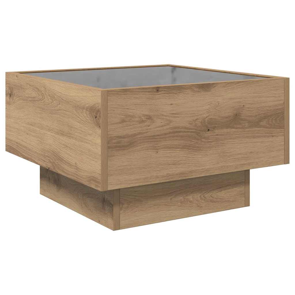 Table basse chêne artisanal 50 x 50 x 30 cm Bois d'ingénierie - XIOS