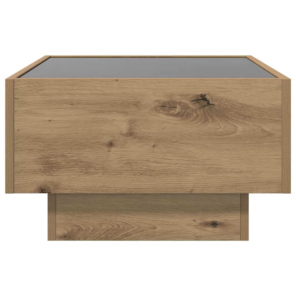 Table basse chêne artisanal 50 x 50 x 30 cm Bois d'ingénierie - XIOS
