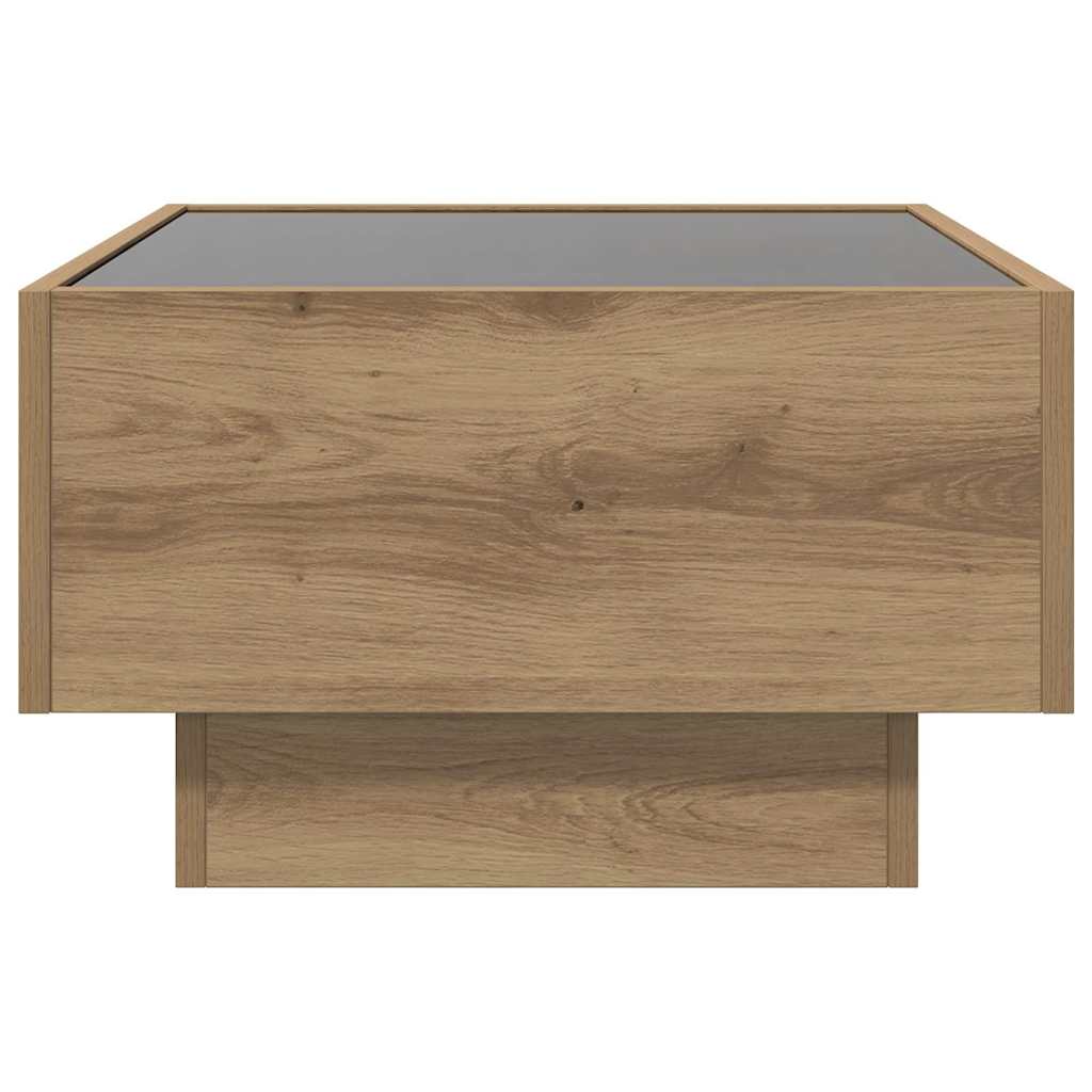 Table basse chêne artisanal 50 x 50 x 30 cm Bois d'ingénierie - XIOS