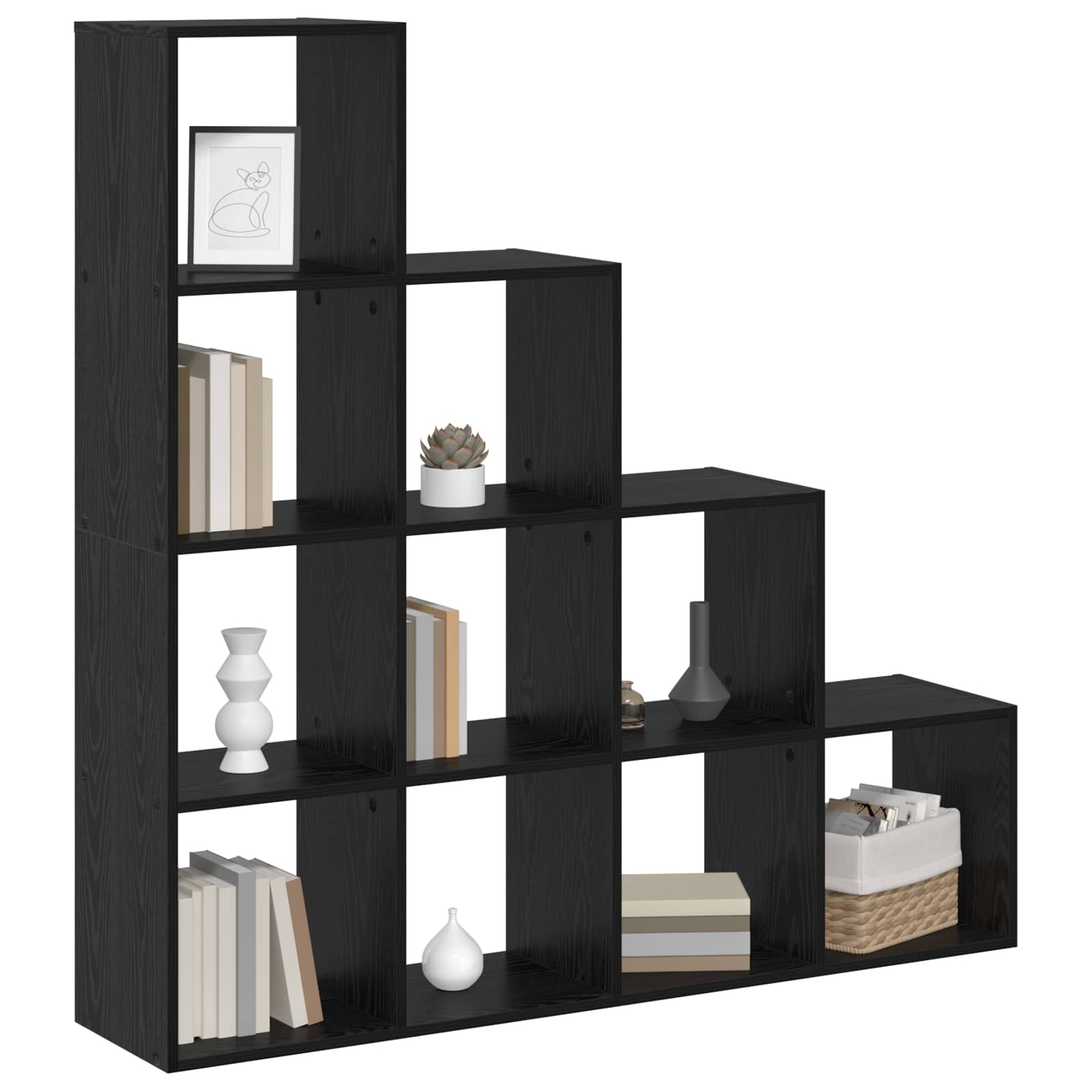 Cloison Bibliothèque Chêne noir 131,5 x 29 x 131,5 cm - XIOS