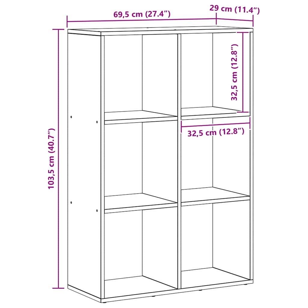 Bibliothèque Chêne noir 69.5 x 29 x 103.5 cm Bois d'ingénierie - XIOS