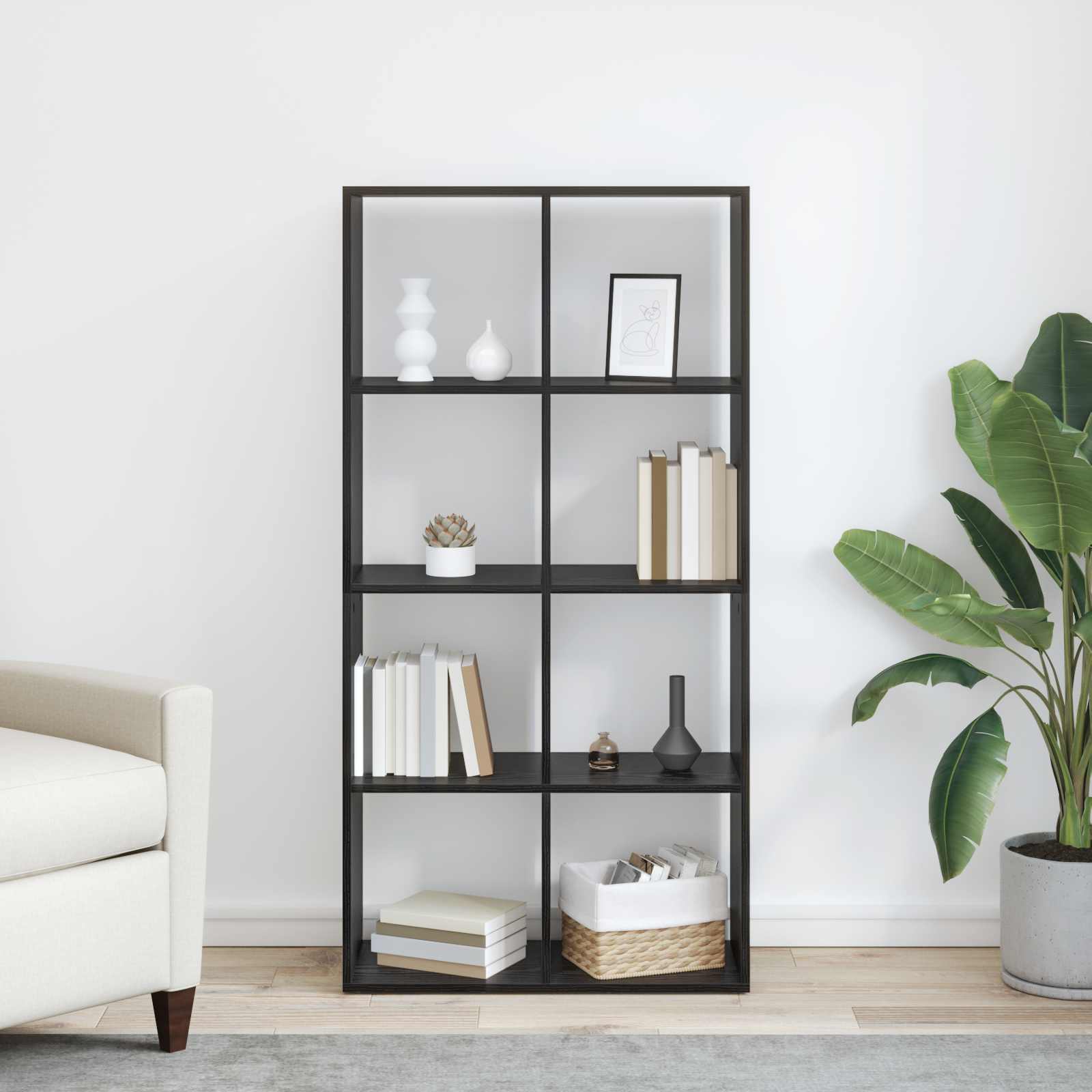 Bibliothèque Chêne noir 69,5 x 29 x 137,5 cm Bois d'ingénierie - XIOS