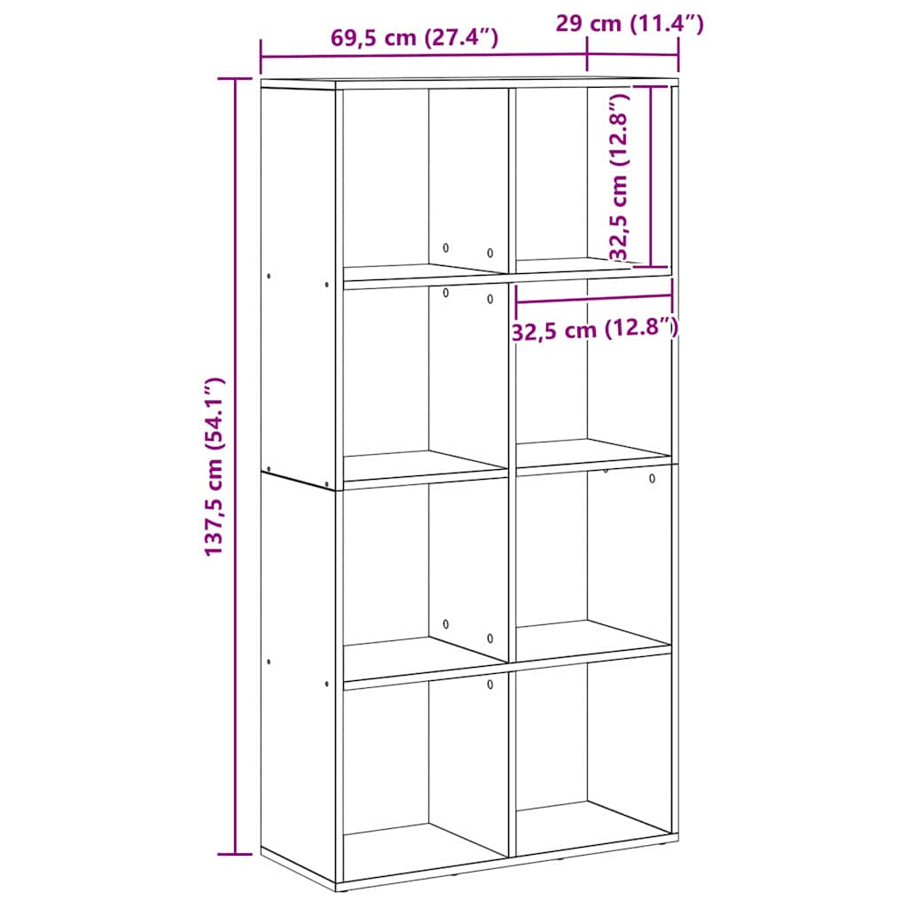 Bibliothèque Chêne noir 69.5 x 29 x 137.5 cm Bois d'ingénierie - XIOS