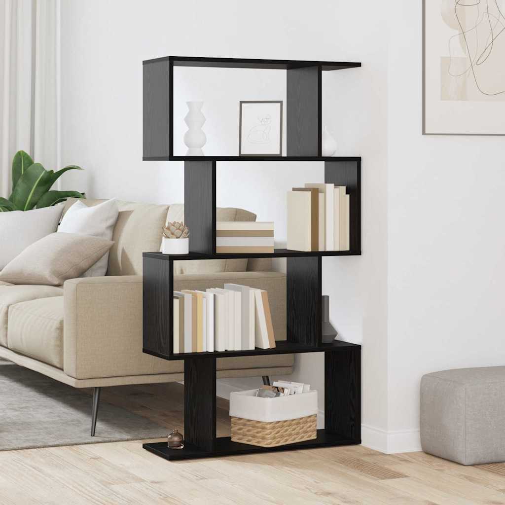 Bibliothèque Noir 70 x 24 x 129 cm Bois d'ingénierie - XIOS