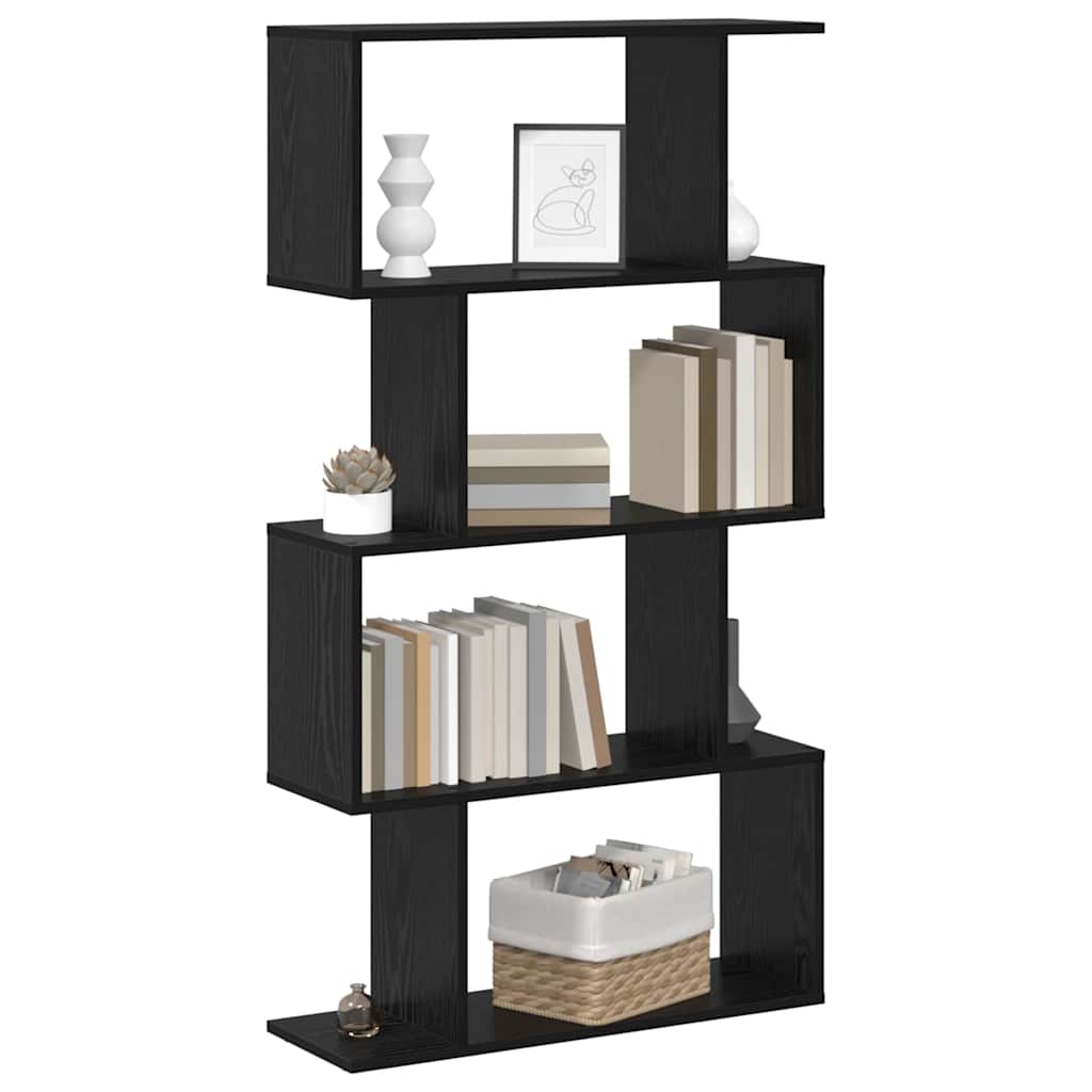 Bibliothèque Noir 70 x 24 x 129 cm Bois d'ingénierie - XIOS