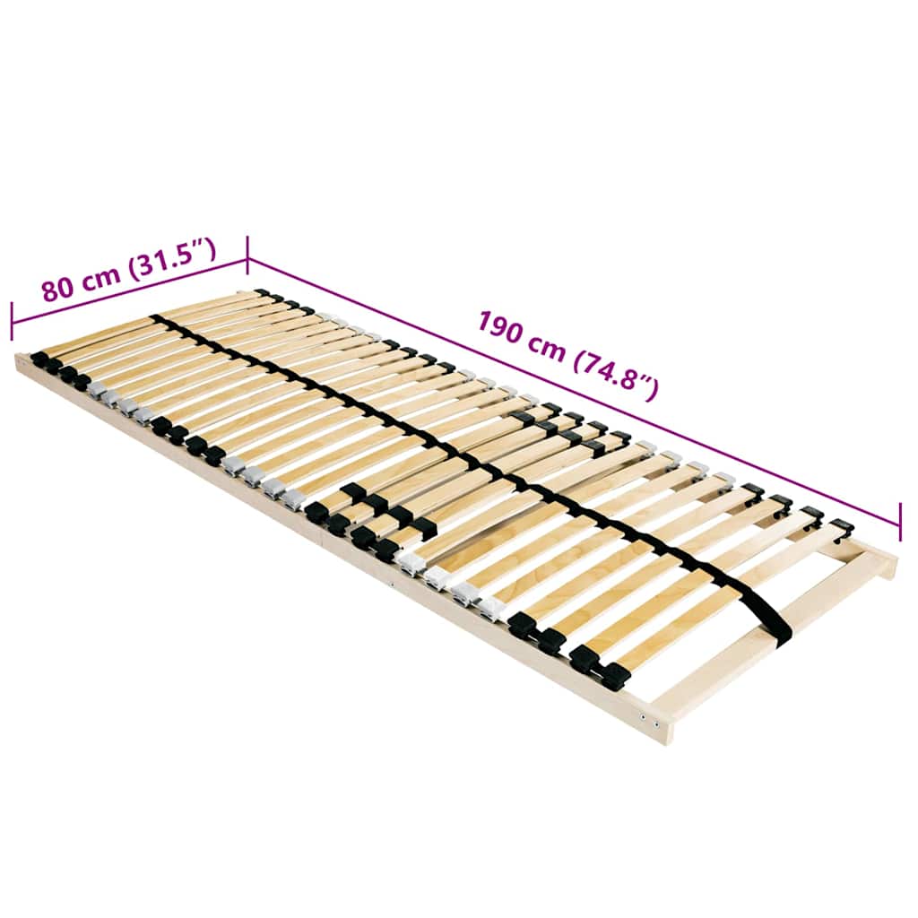 Sommier à lattes Marron 80 x 190 cm Bois de hêtre massif - XIOS