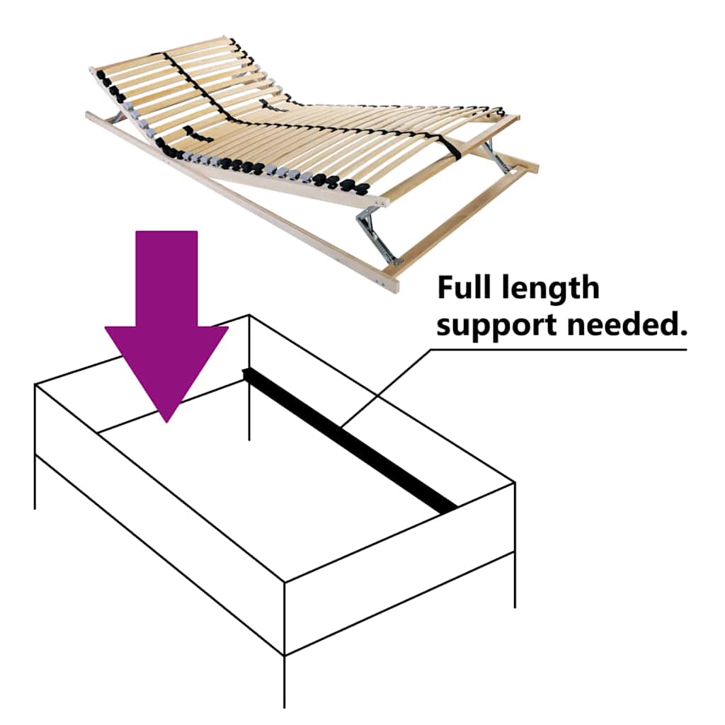 Sommier à lattes Marron 140 x 190 cm Bois de hêtre massif - XIOS