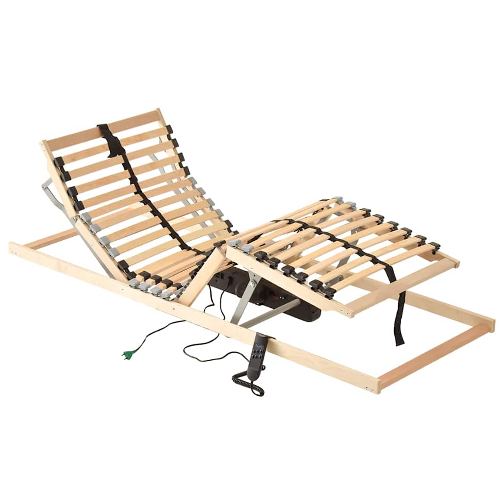 Sommier à lattes Marron 90 x 190 cm Bois de hêtre massif - XIOS