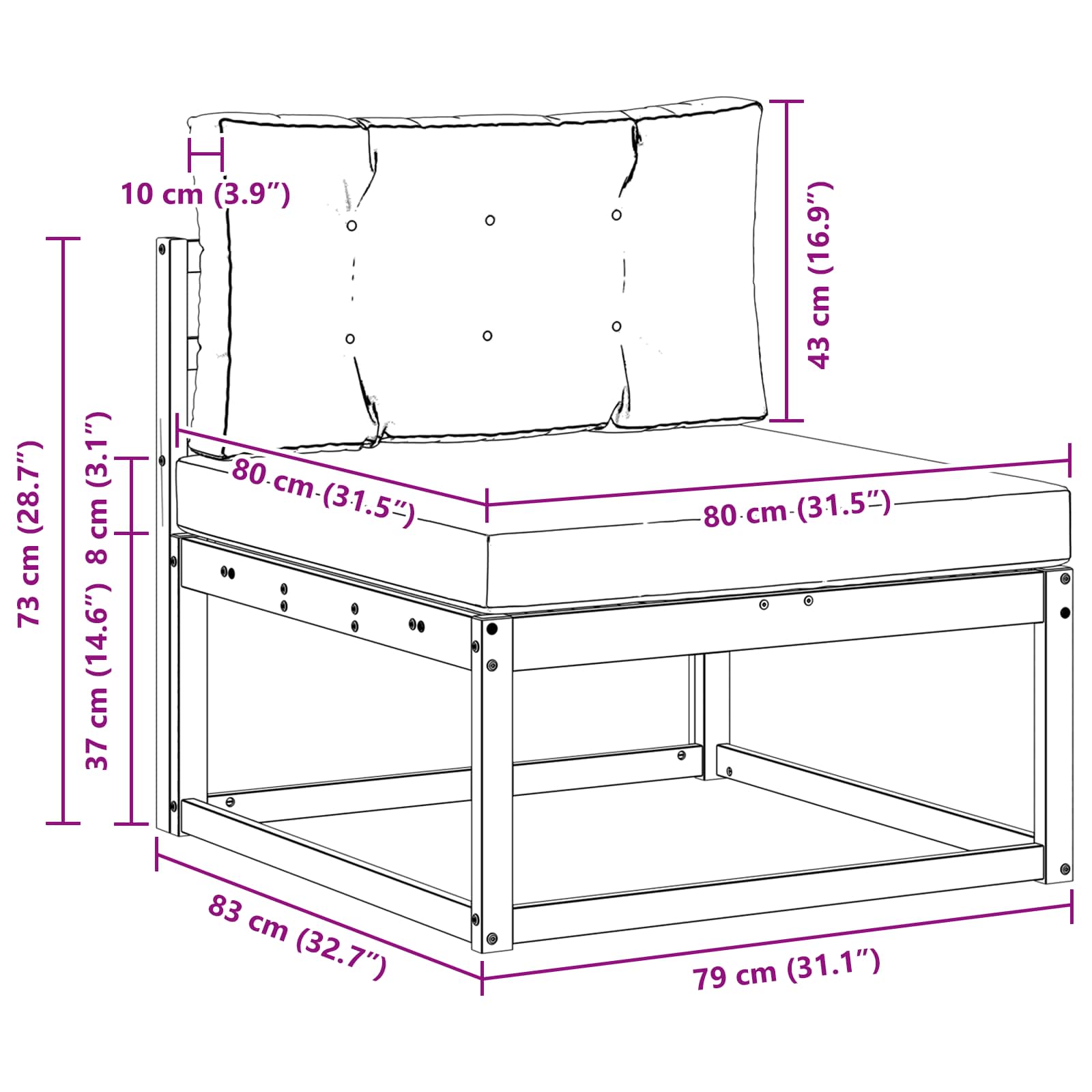 Ensemble de canapés d'extérieur 3 pcs Blanc et crème Polyester - XIOS