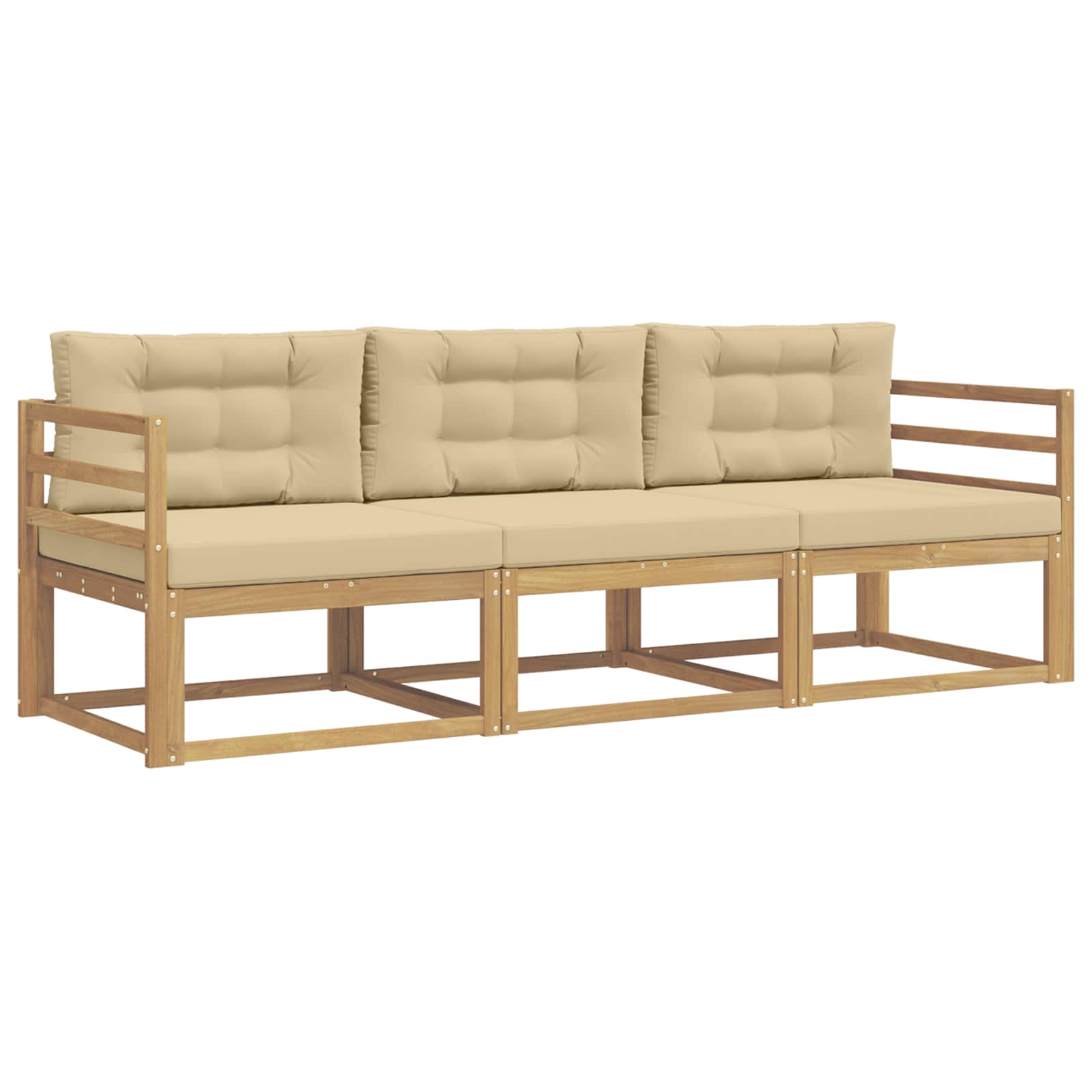 Ensemble de canapés d'extérieur 3 pcs Blanc et Beige Polyester - XIOS