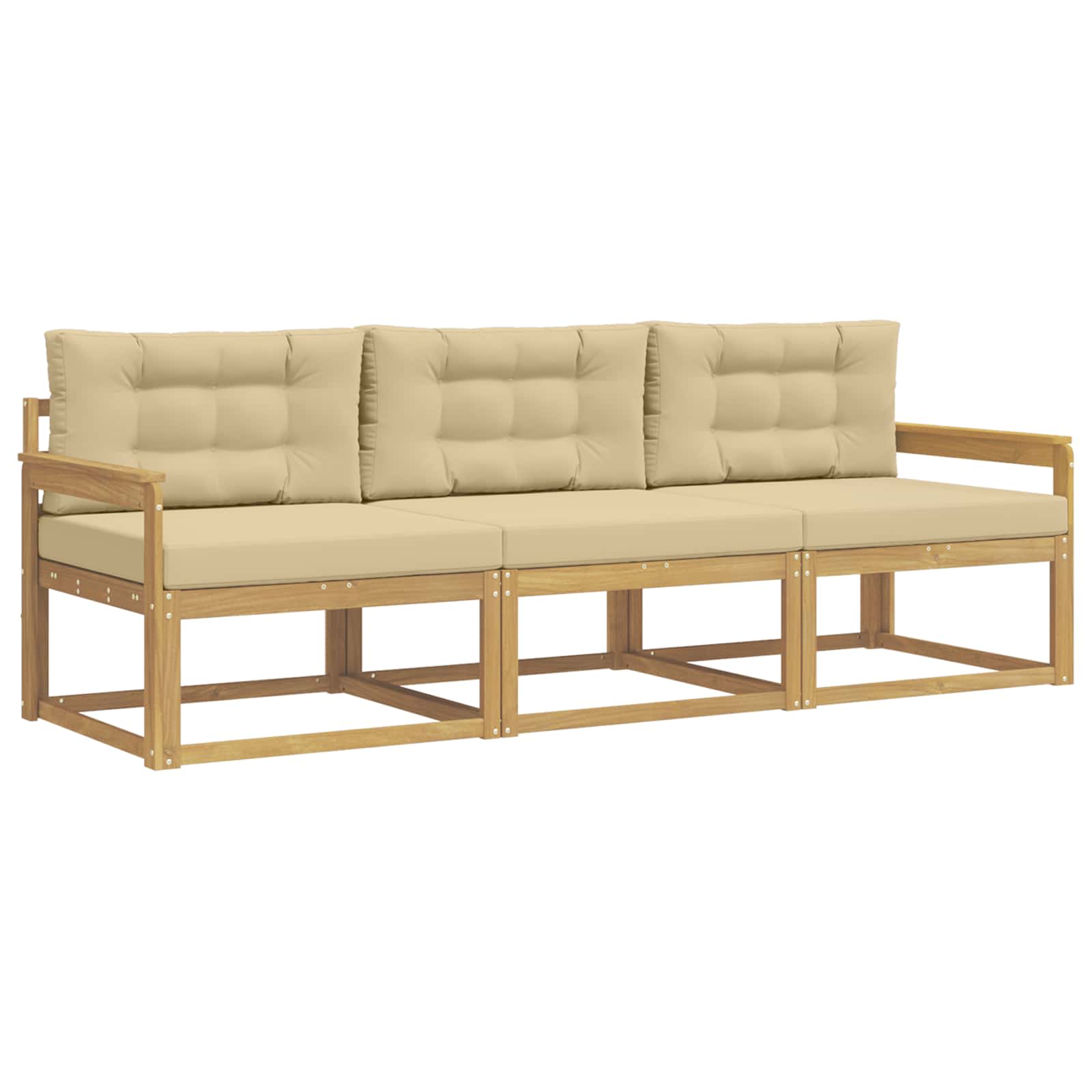 Ensemble de canapés d'extérieur 3 pcs Blanc et Beige Polyester - XIOS