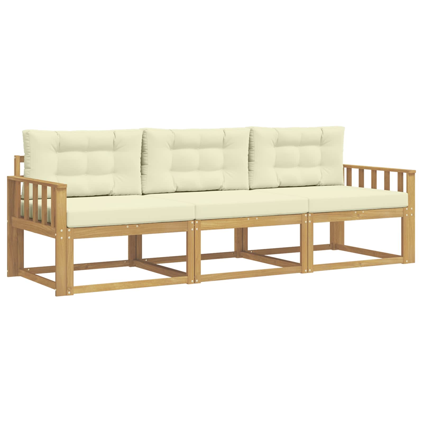 Ensemble de canapés d'extérieur 3 pcs Blanc et crème Polyester - XIOS