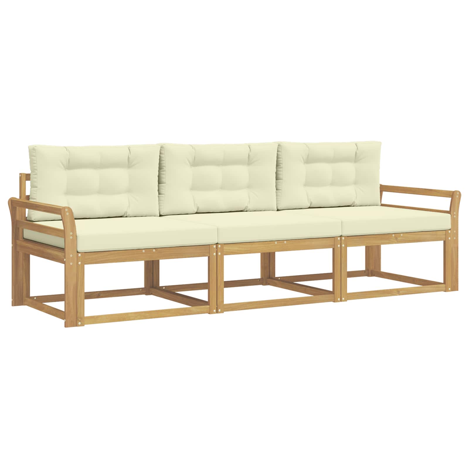 Ensemble de canapés d'extérieur 3 pc Blanc et crème Polyester