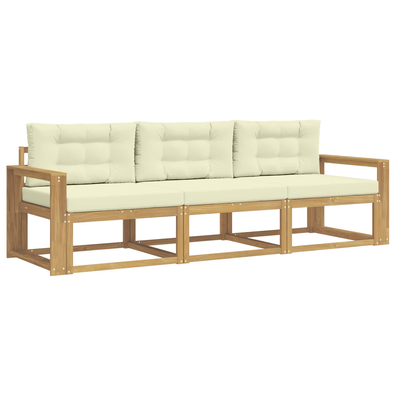 Ensemble de canapés d'extérieur 3 pcs Blanc et crème Polyester - XIOS