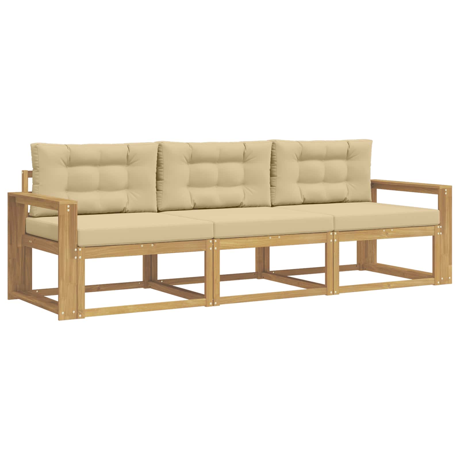 Ensemble de canapés d'extérieur 3 pcs Blanc et Beige Polyester - XIOS