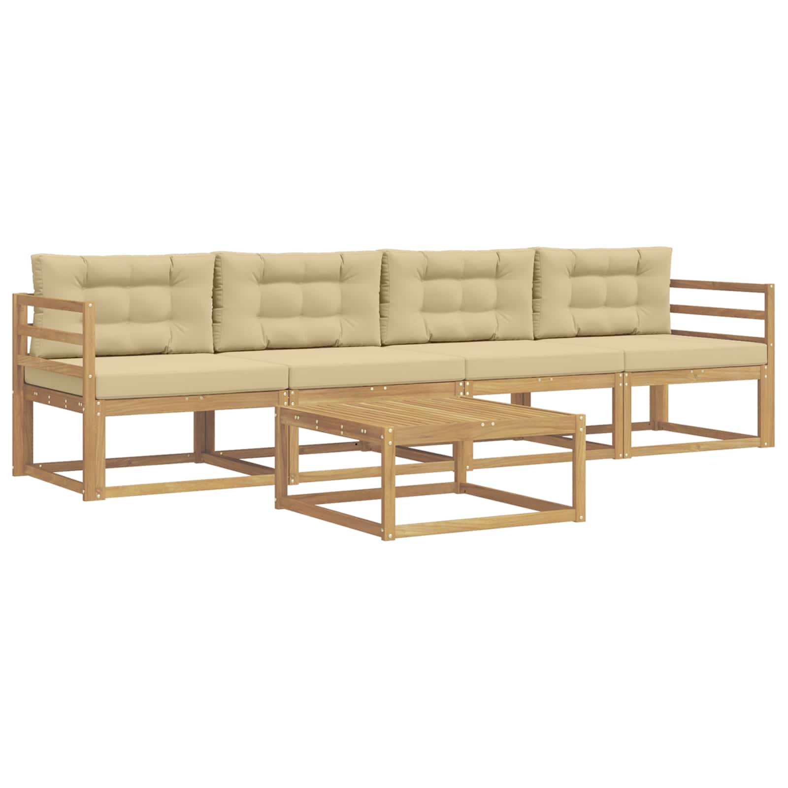 Ensemble de canapés d'extérieur 4 pcs Blanc et Beige - XIOS