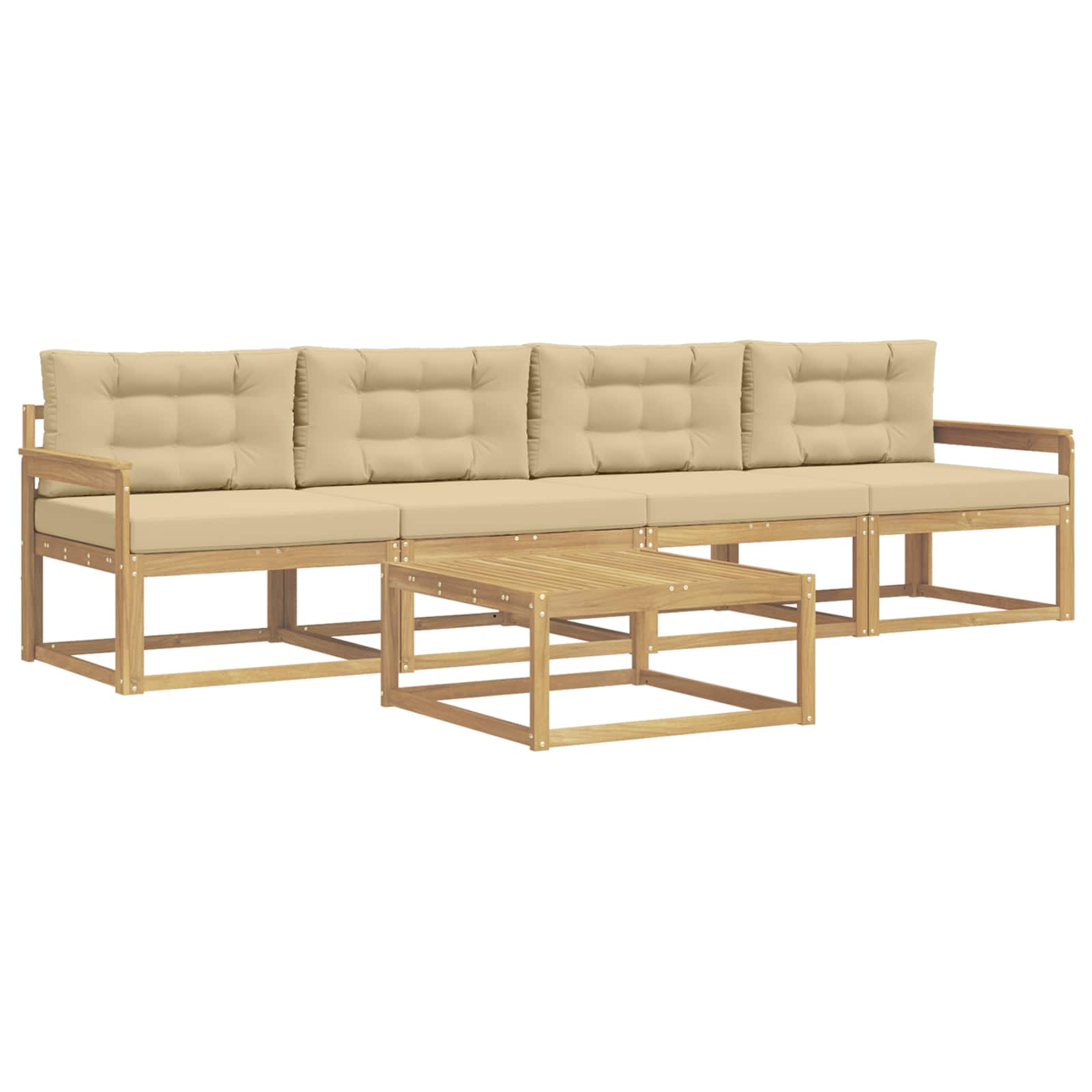 Ensemble de canapés d'extérieur 4 pcs Blanc et Beige - XIOS