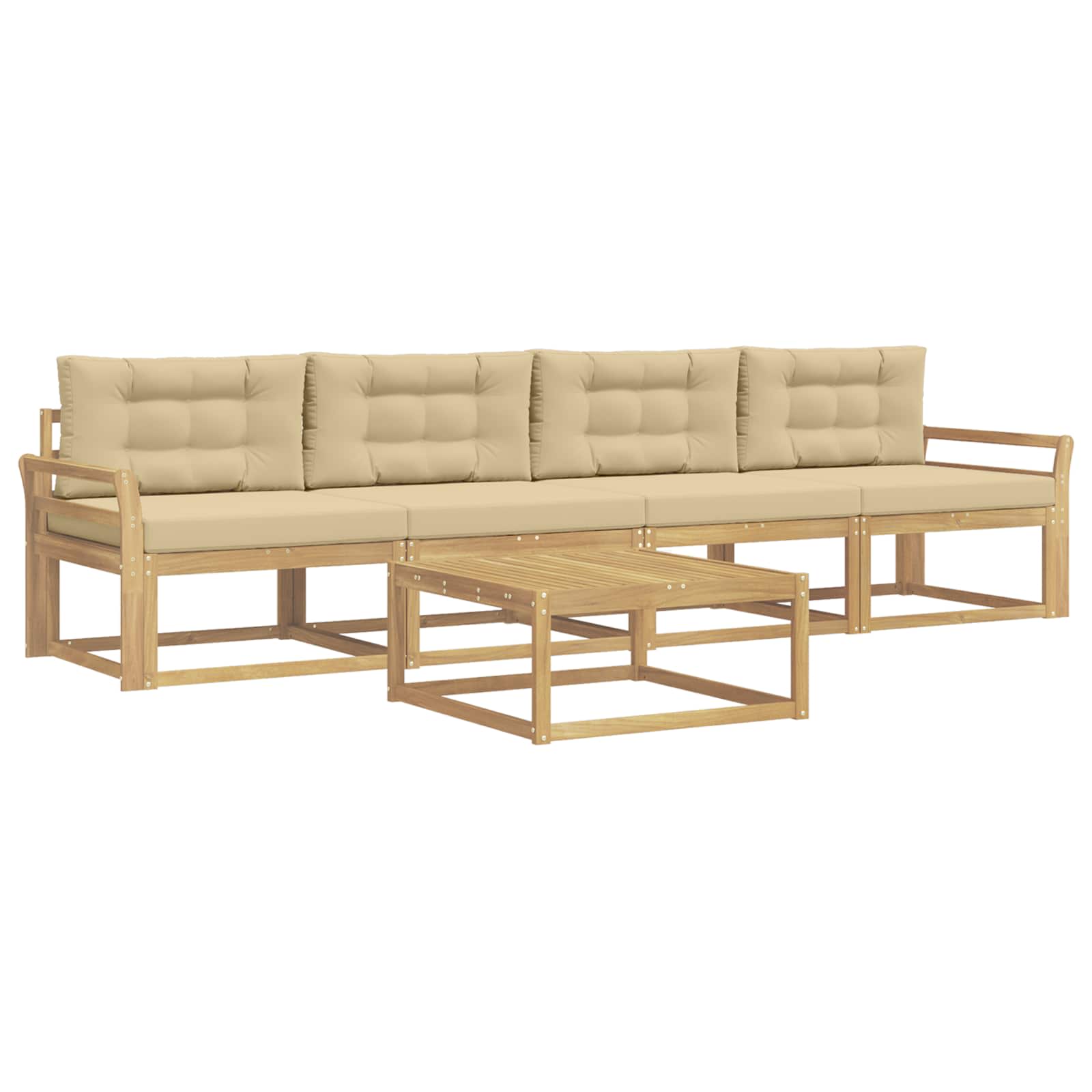 Ensemble de canapés d'extérieur 4 pcs Blanc et Beige - XIOS