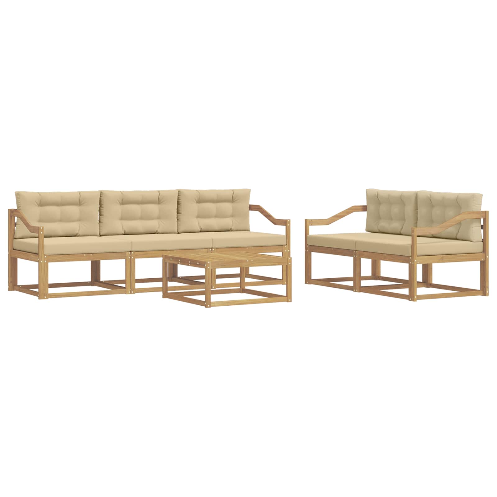 Ensemble de canapés d'extérieur 6 pcs Blanc et Beige - XIOS