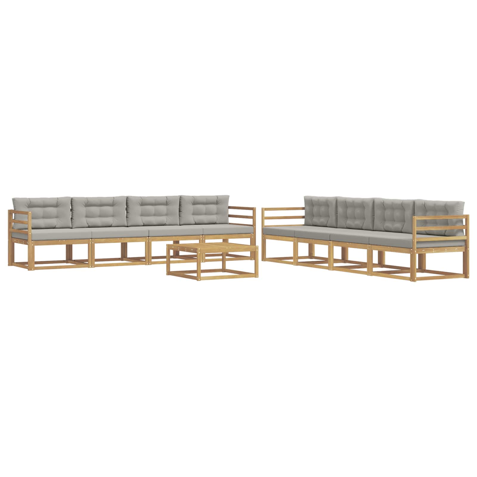 Ensemble de canapés d'extérieur 9 pcs Blanc et gris clair - XIOS