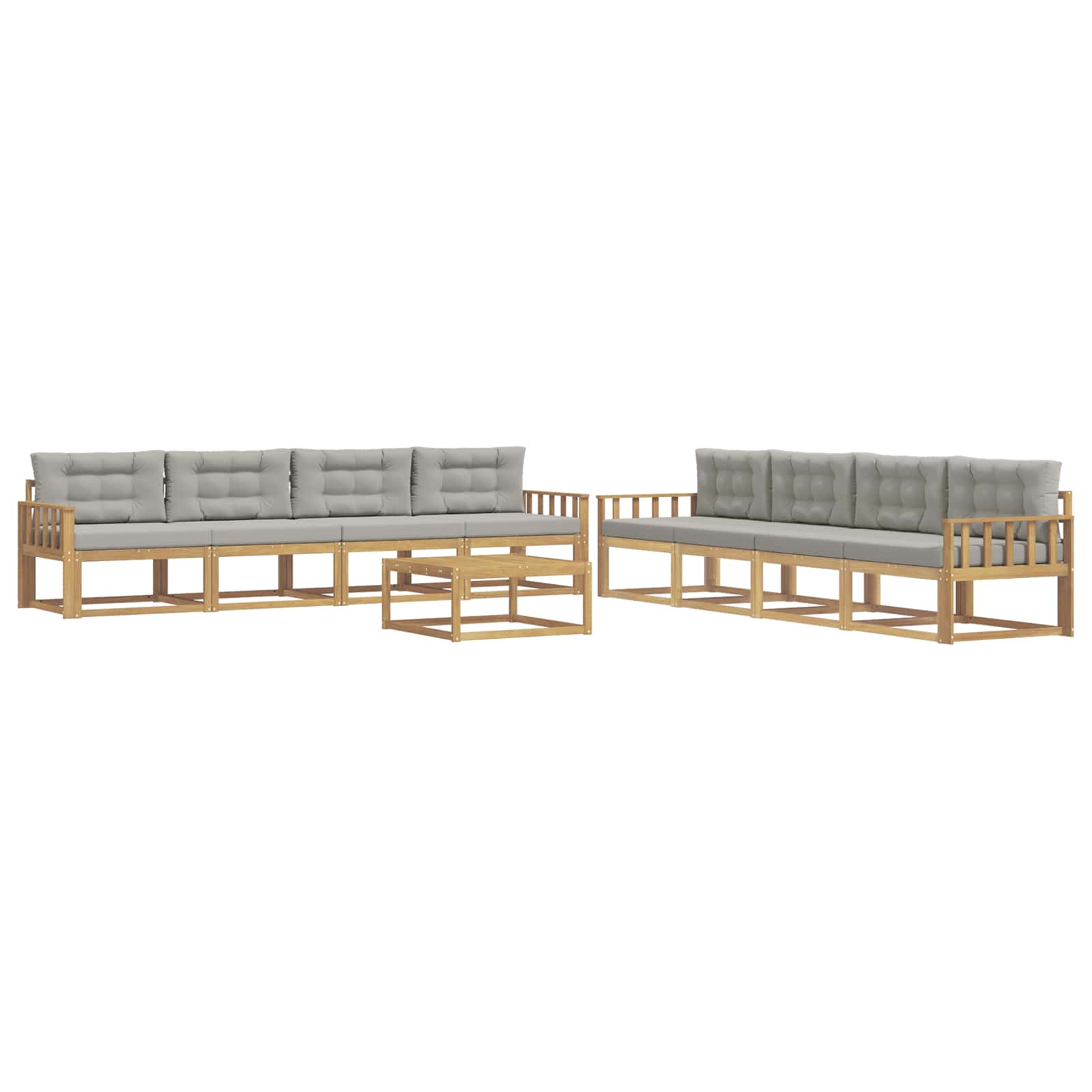 Ensemble de canapés d'extérieur 9 pcs Blanc et gris clair - XIOS