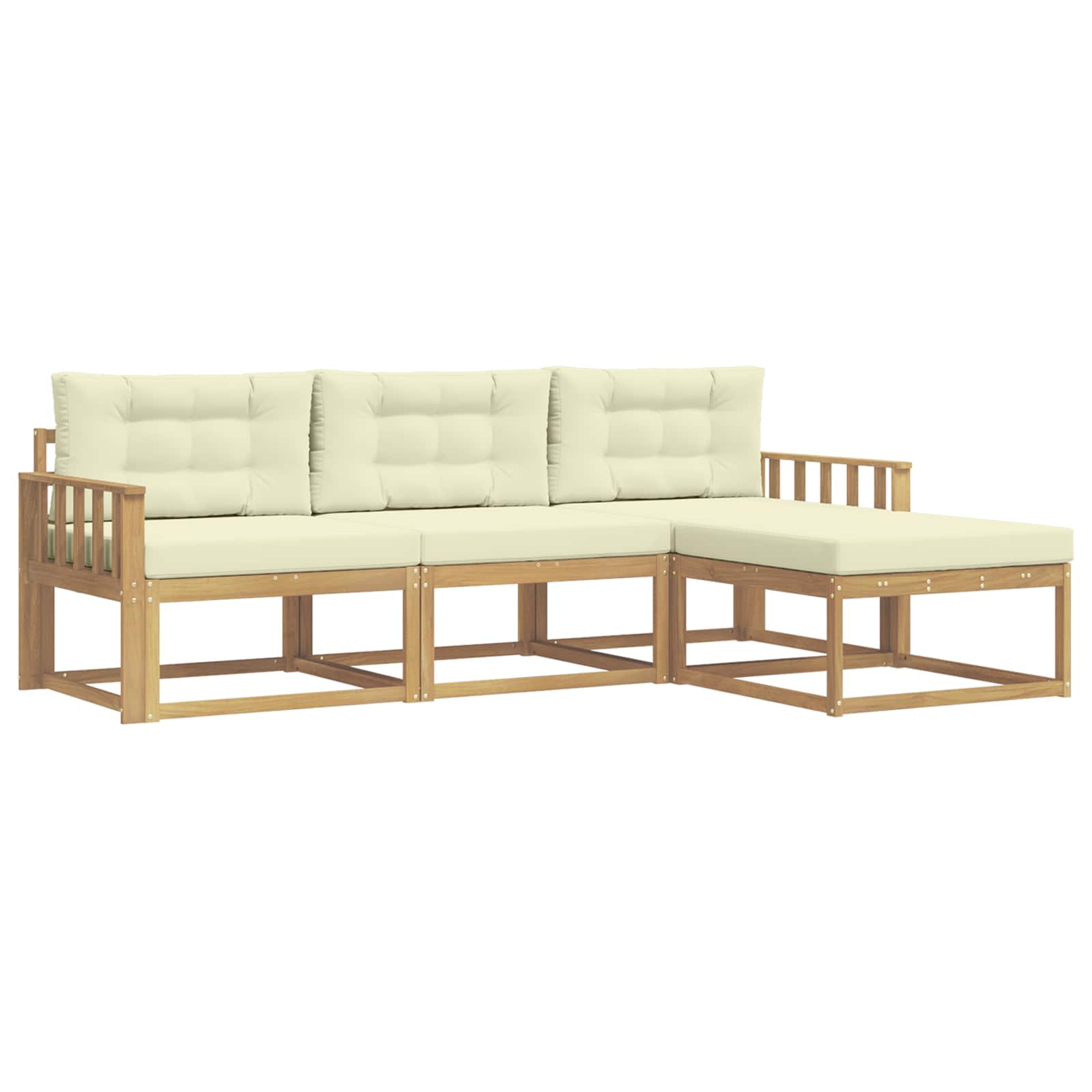 Ensemble de canapés d'extérieur 4 pcs Blanc et crème Polyester - XIOS