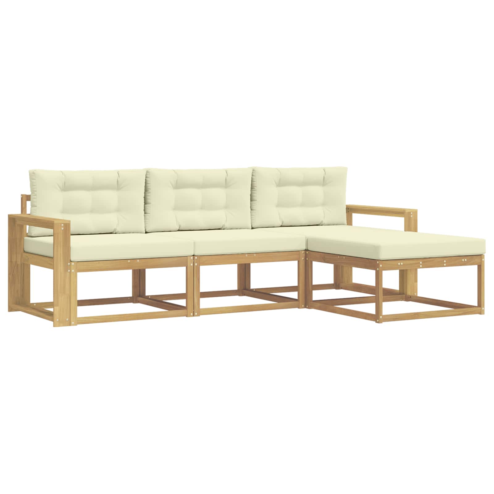 Ensemble de canapés d'extérieur 4 pcs Blanc et crème Polyester - XIOS