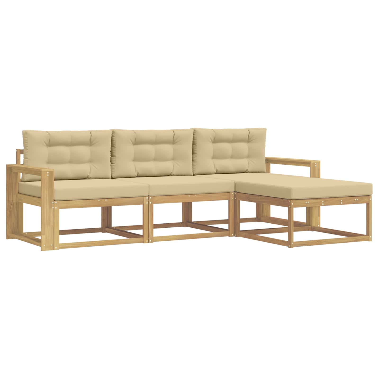 Ensemble de canapés d'extérieur 4 pcs Blanc et Beige Polyester - XIOS