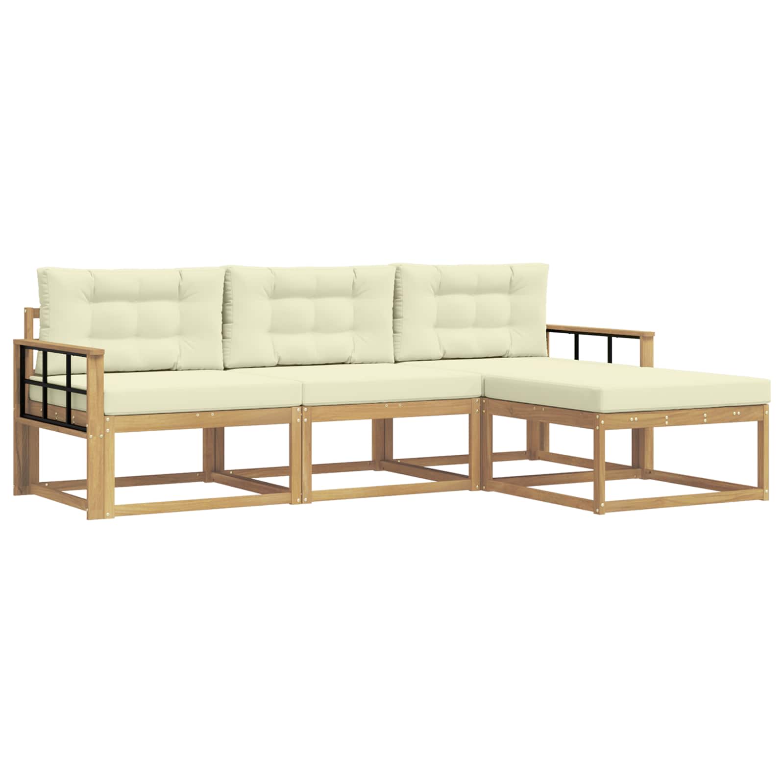 Ensemble de canapés d'extérieur 4 pcs Blanc et crème Polyester - XIOS