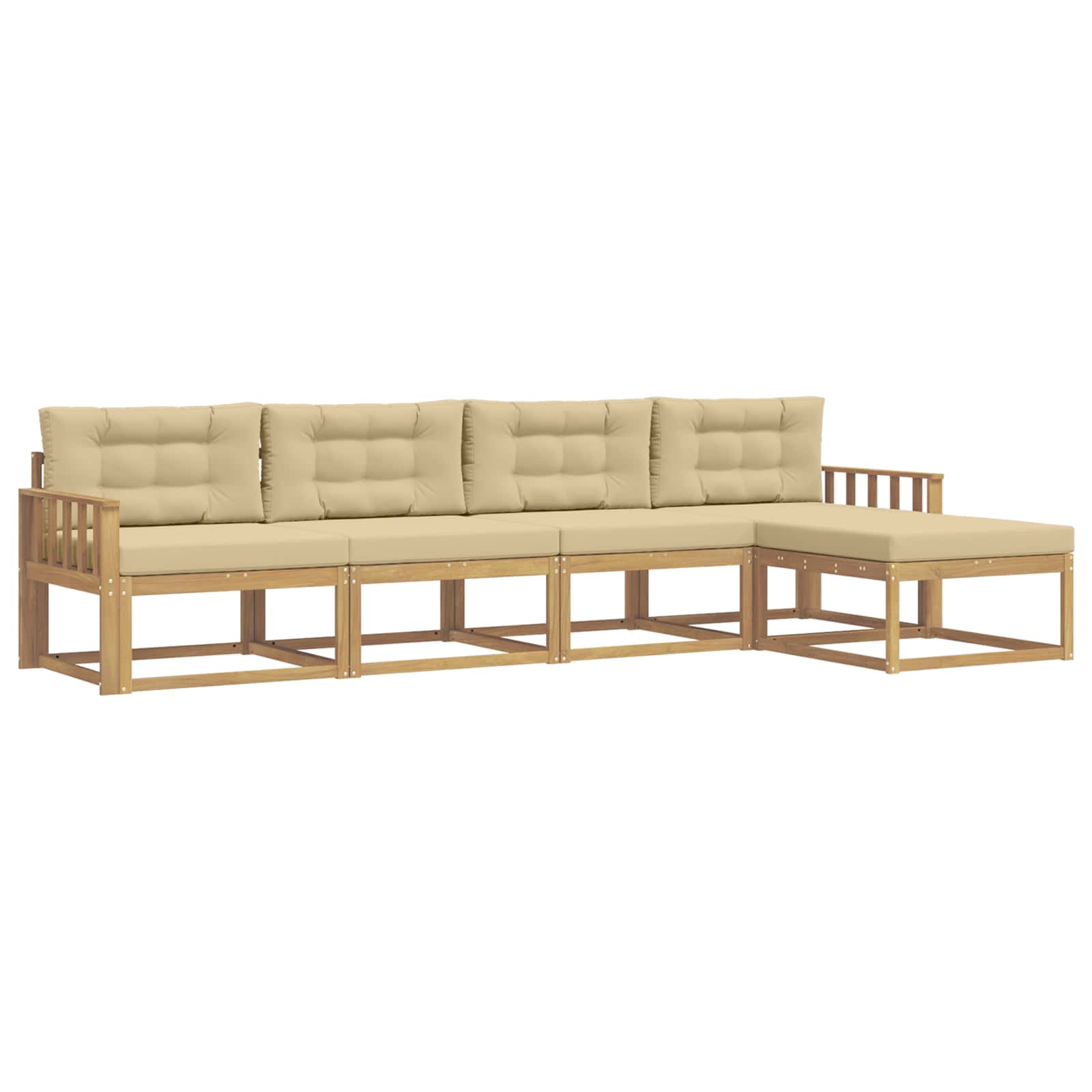 Ensemble de canapés d'extérieur 4 pcs Blanc et Beige Polyester - XIOS
