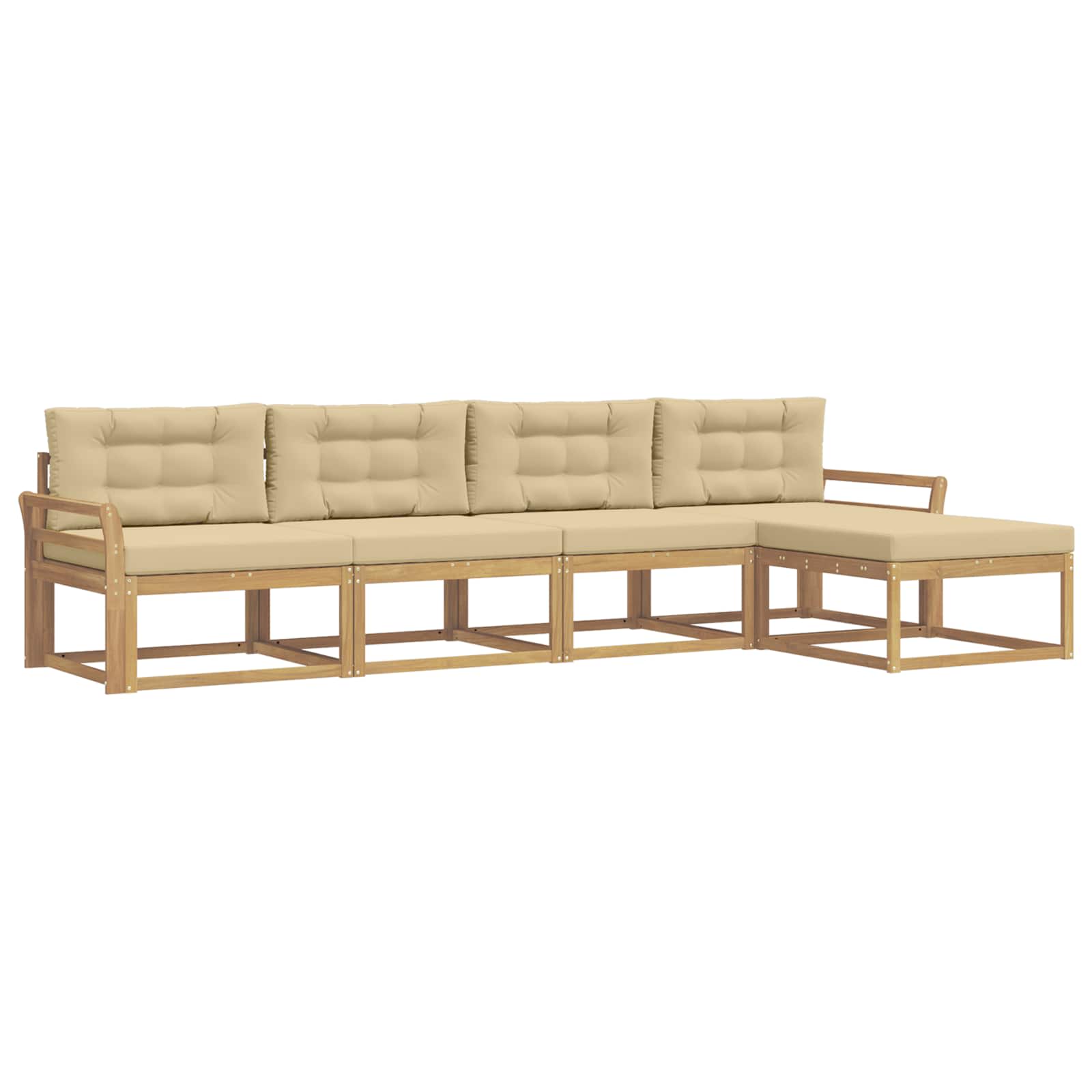 Ensemble de canapés d'extérieur 4 pcs Blanc et Beige Polyester - XIOS