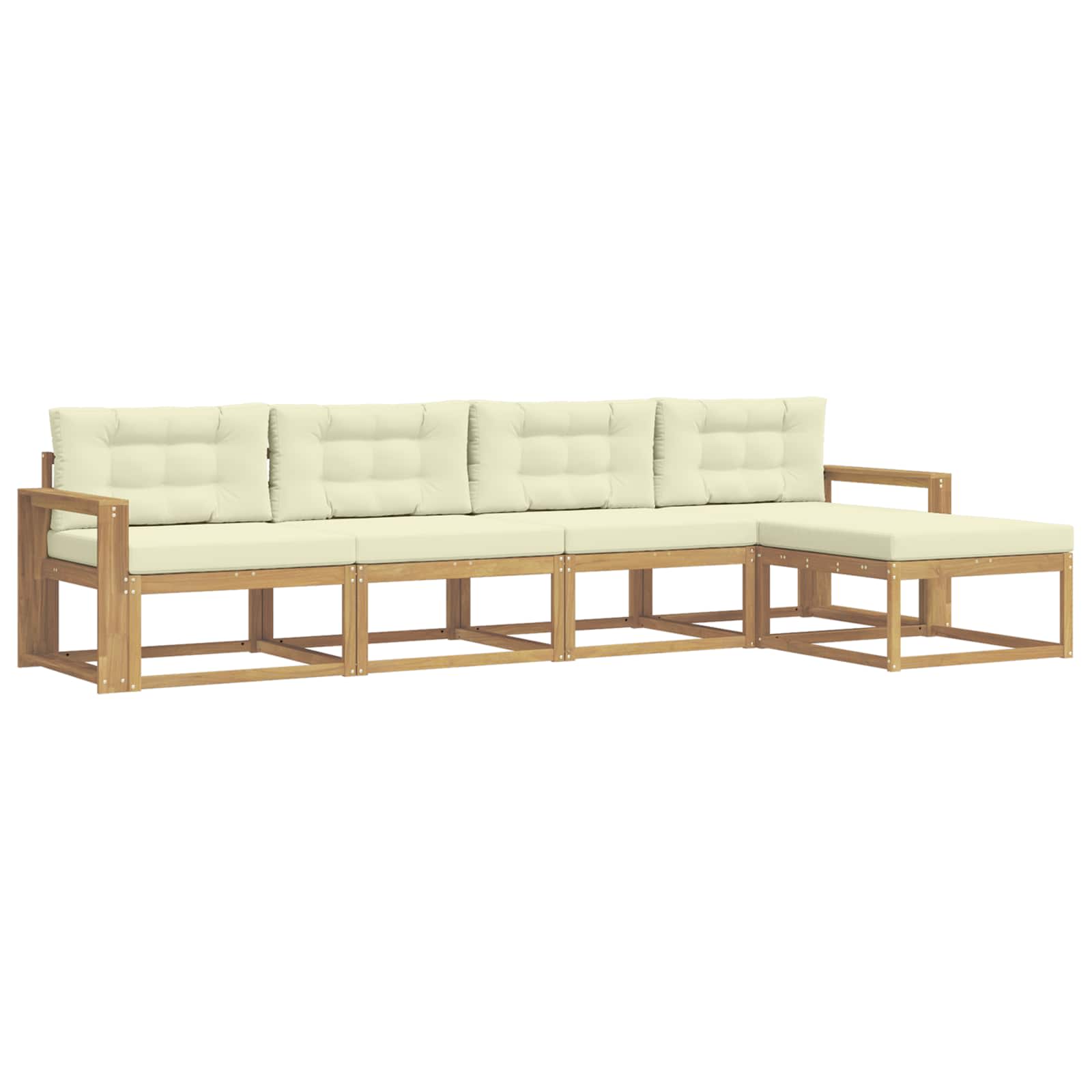 Ensemble de canapés d'extérieur 4 pcs Blanc et crème Polyester - XIOS