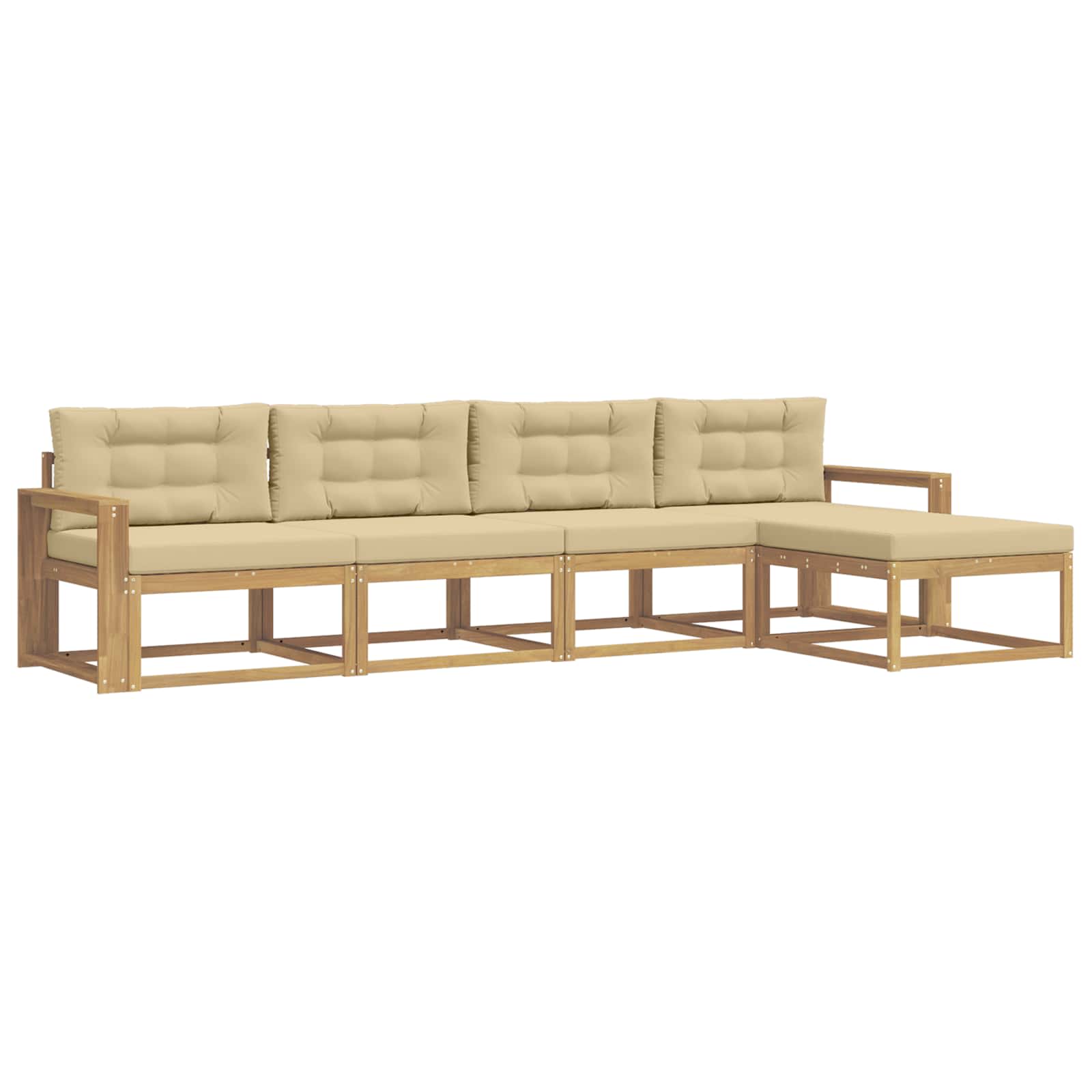 Ensemble de canapés d'extérieur 4 pcs Blanc et Beige Polyester - XIOS