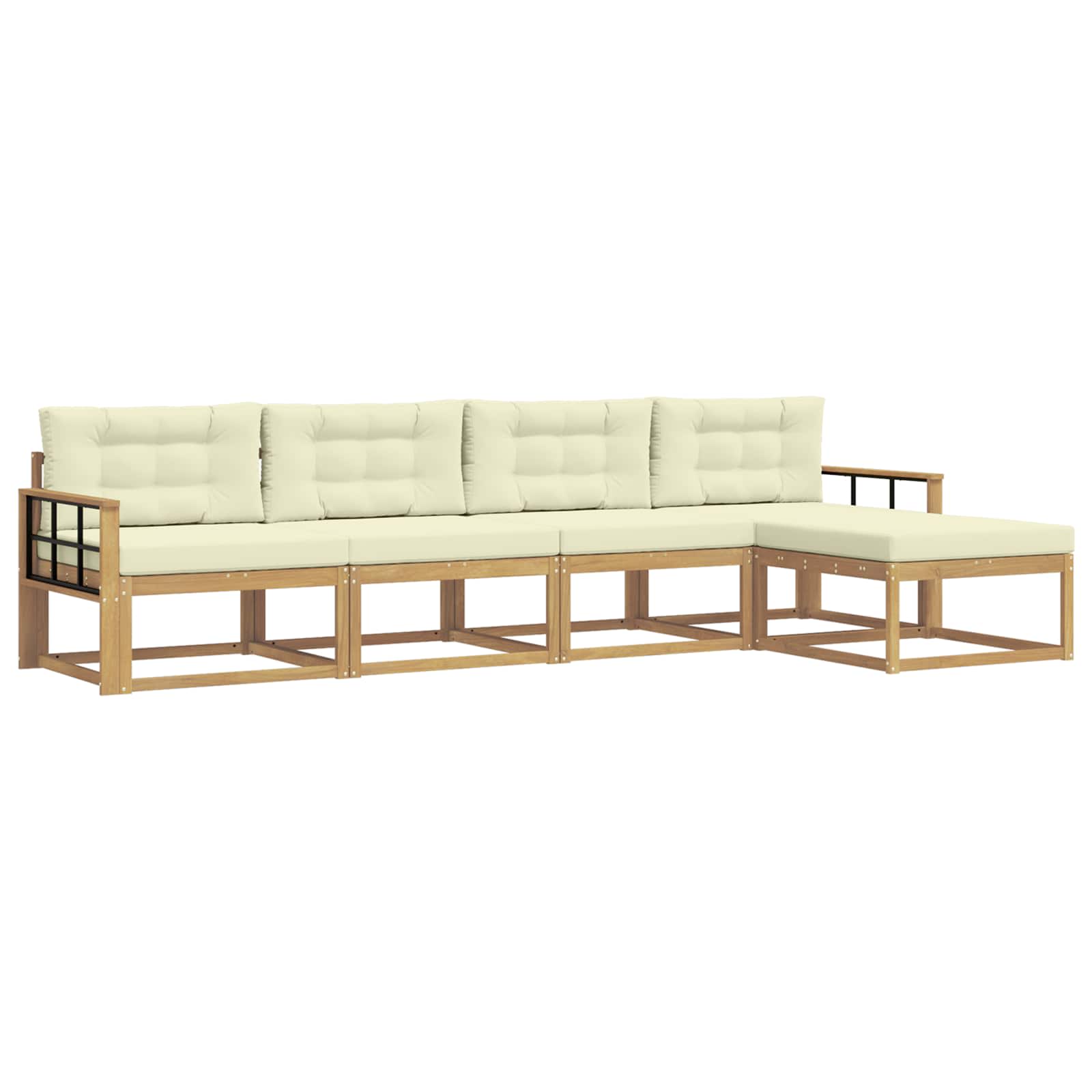 Ensemble de canapés d'extérieur 4 pcs Blanc et crème Polyester - XIOS