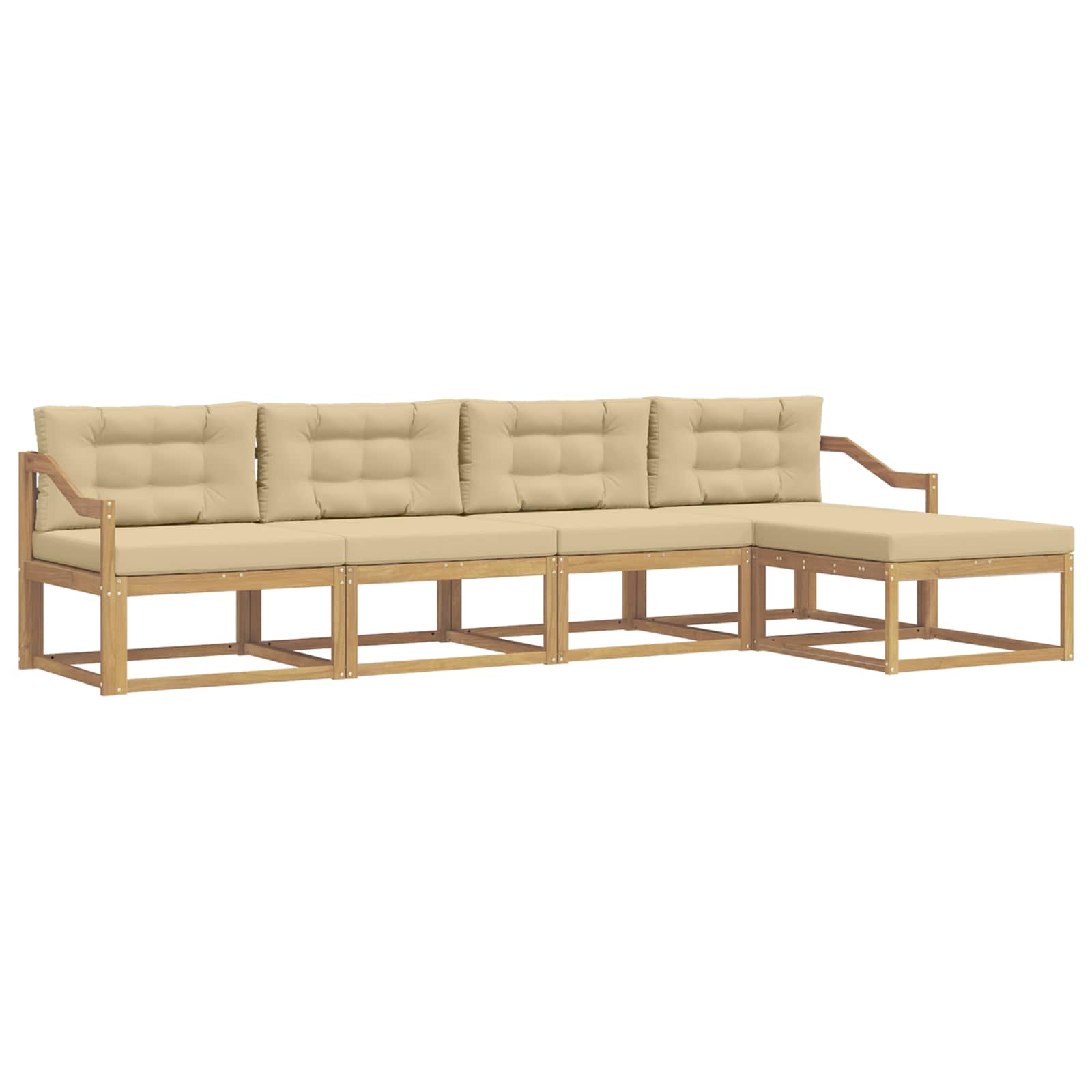 Ensemble de canapés d'extérieur 4 pcs Blanc et Beige Polyester - XIOS