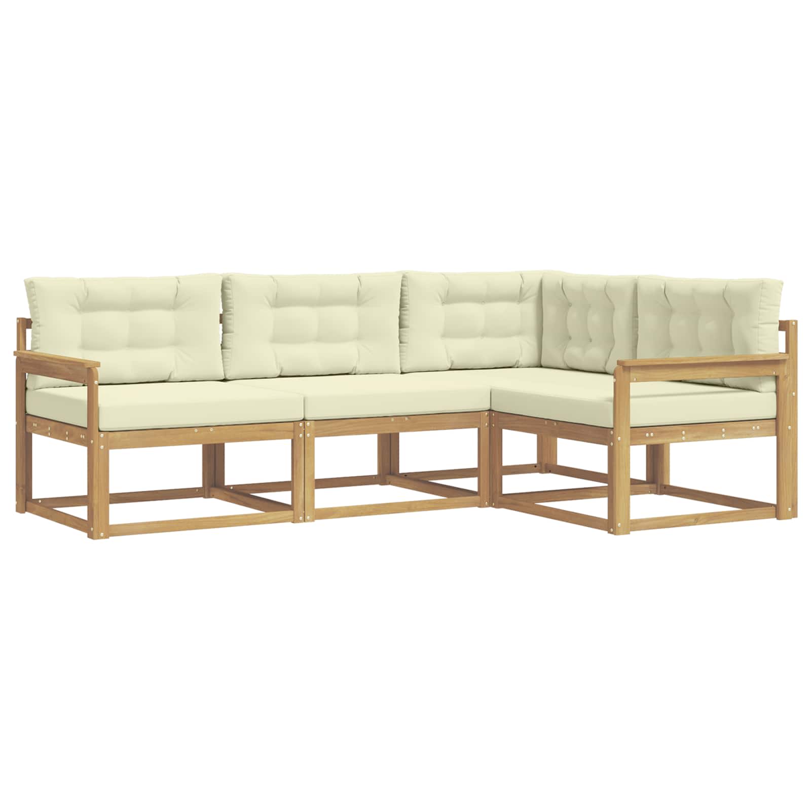 Ensemble de canapés d'extérieur 3 pcs Blanc et crème Polyester - XIOS