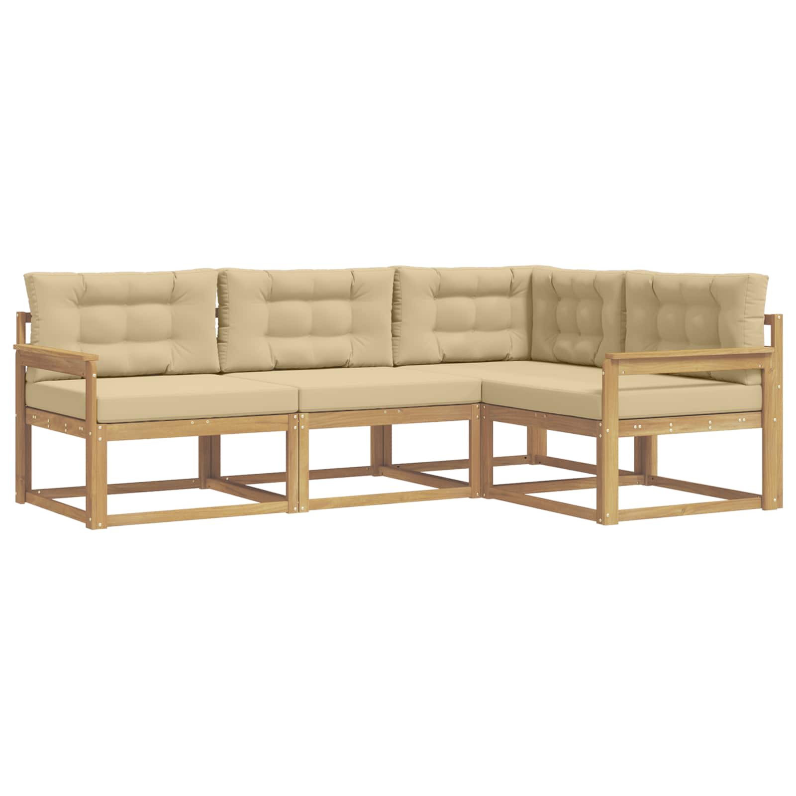 Ensemble de canapés d'extérieur 3 pcs Blanc et Beige Polyester - XIOS