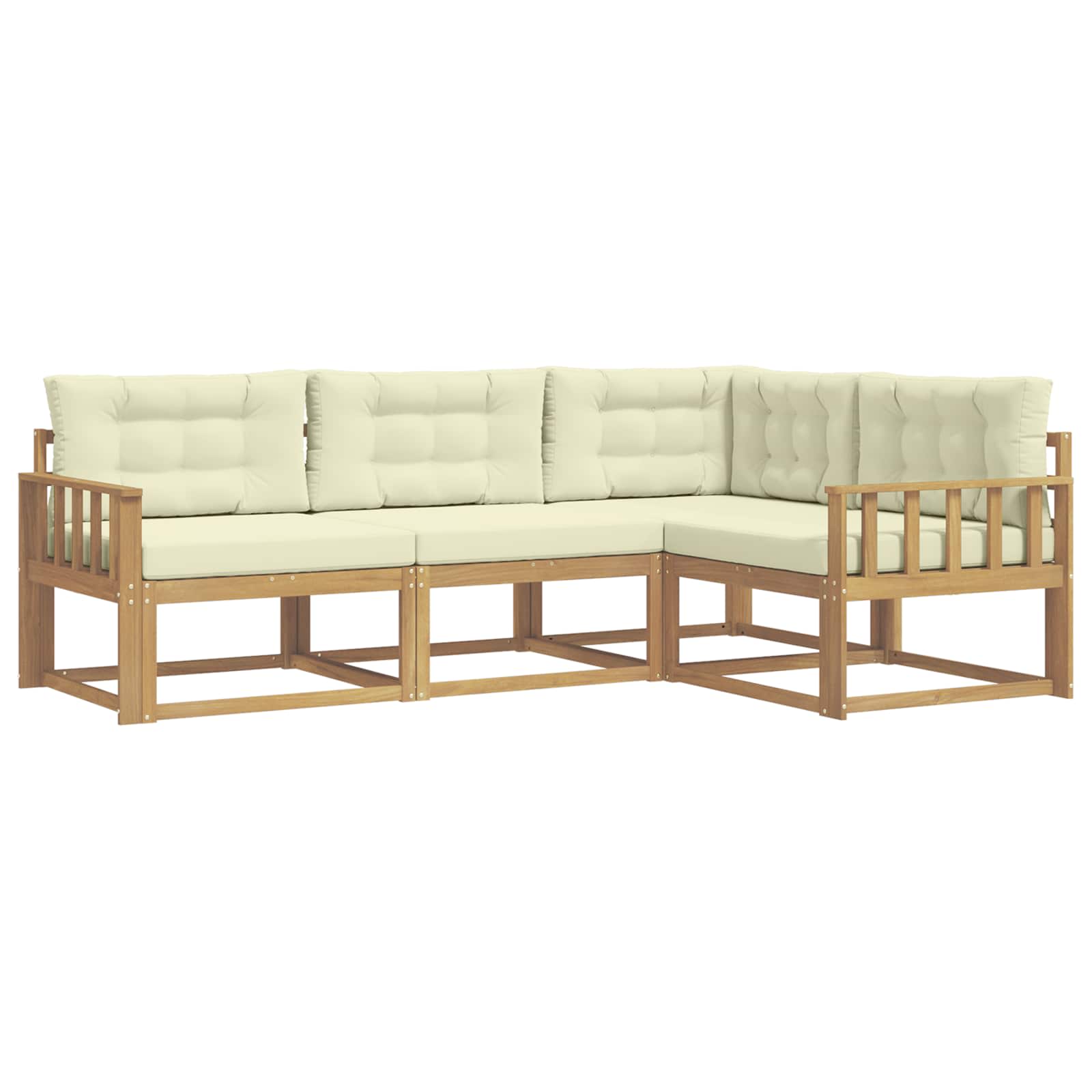 Ensemble de canapés d'extérieur 3 pcs Blanc et crème Polyester - XIOS