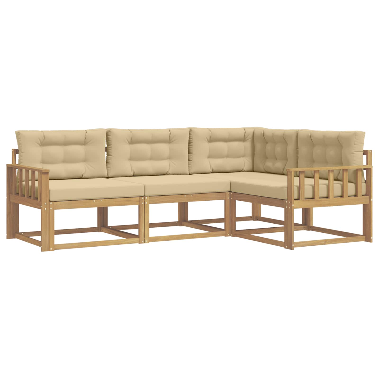 Ensemble de canapés d'extérieur 3 pcs Blanc et Beige Polyester - XIOS